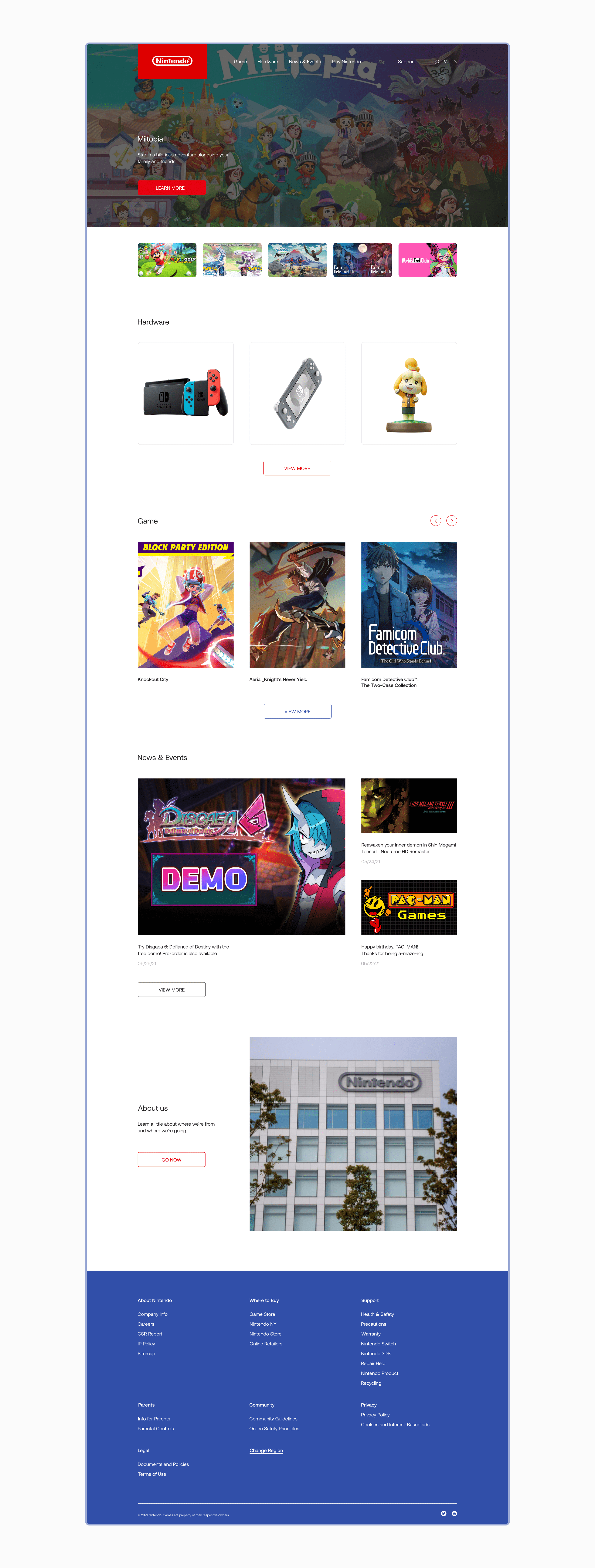 Redesign of the corporate website "Nintendo" — Изображение №6 — Интерфейсы, Иллюстрация, Анимация на Dprofile