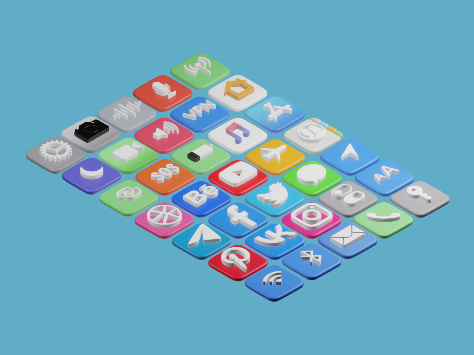 3D icons. Иконки социальных сетей. — Изображение №1 — 3D, Анимация на Dprofile