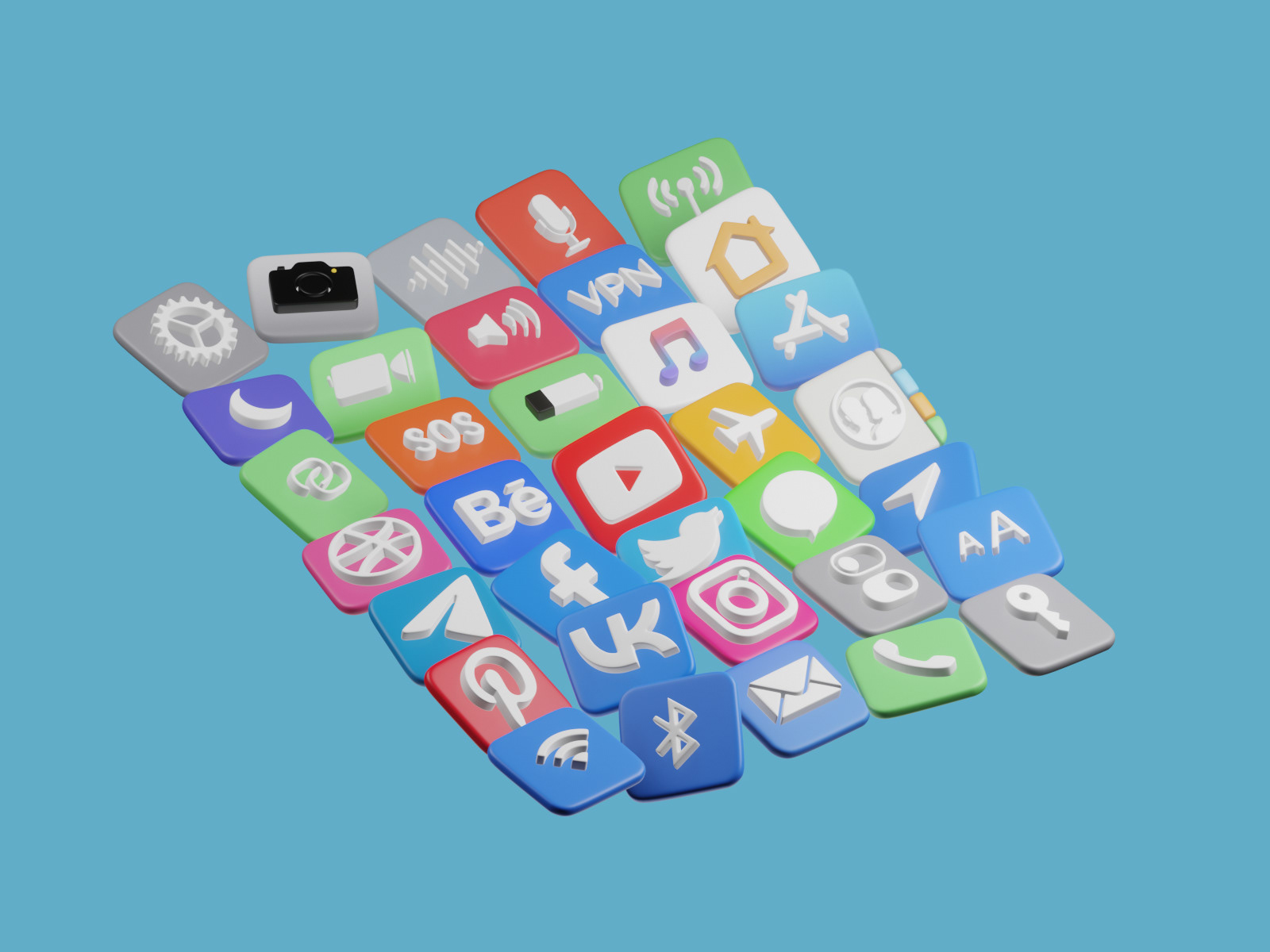 3D icons. Иконки социальных сетей. — Изображение №2 — 3D, Анимация на Dprofile