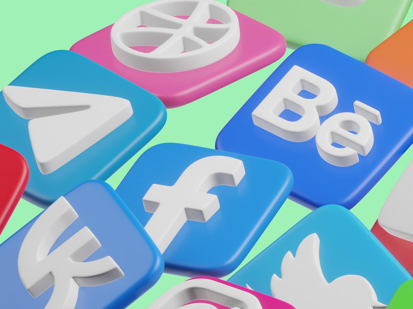 3D icons. Иконки социальных сетей. — Изображение №6 — 3D, Анимация на Dprofile