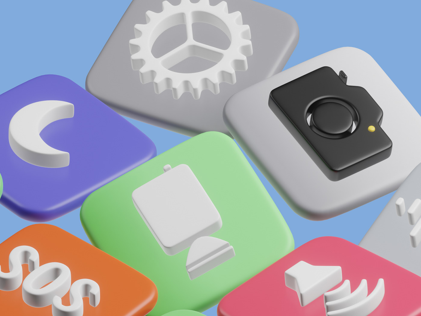 3D icons. Иконки социальных сетей. — Изображение №5 — 3D, Анимация на Dprofile