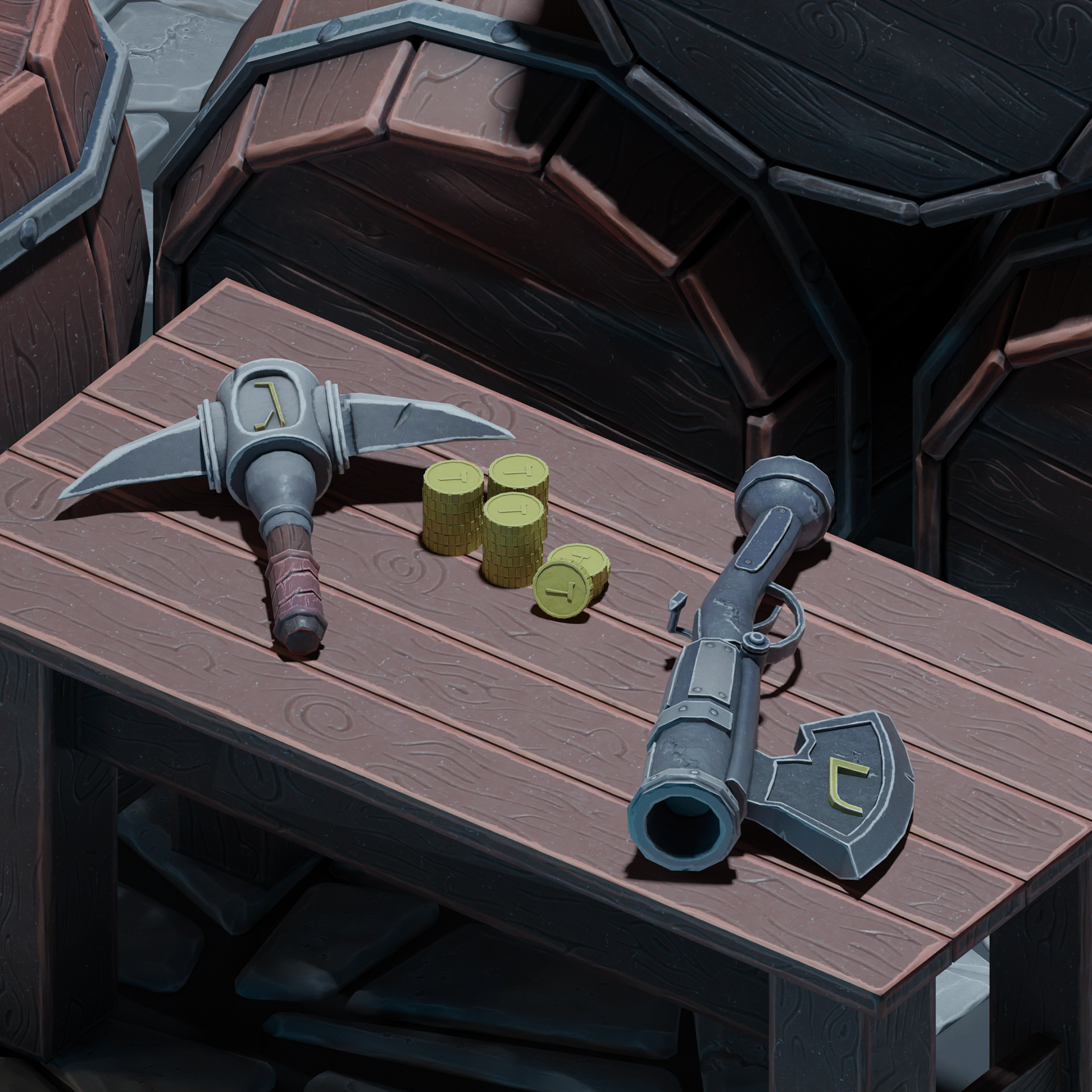 3D Lowpoly props for Dwarves. Пропсы для жилища гномов — Изображение №2 — Иллюстрация, 3D на Dprofile