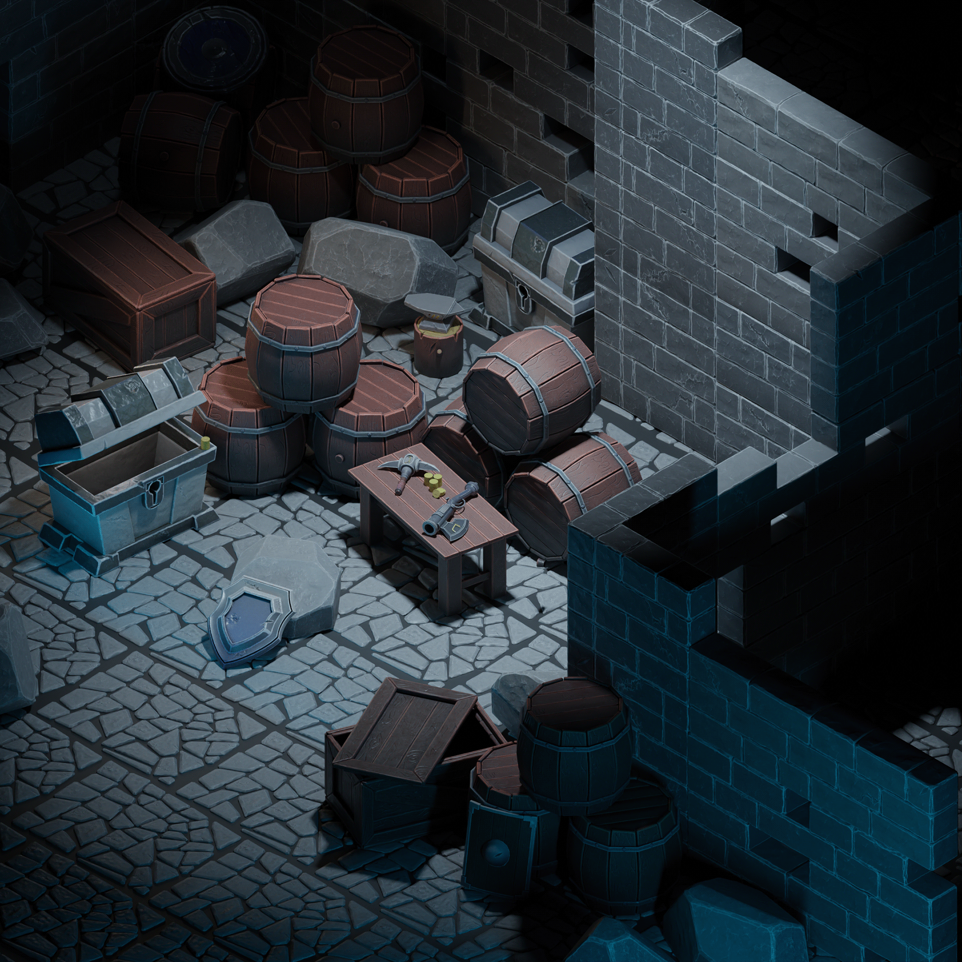 3D Lowpoly props for Dwarves. Пропсы для жилища гномов — Изображение №1 — Иллюстрация, 3D на Dprofile