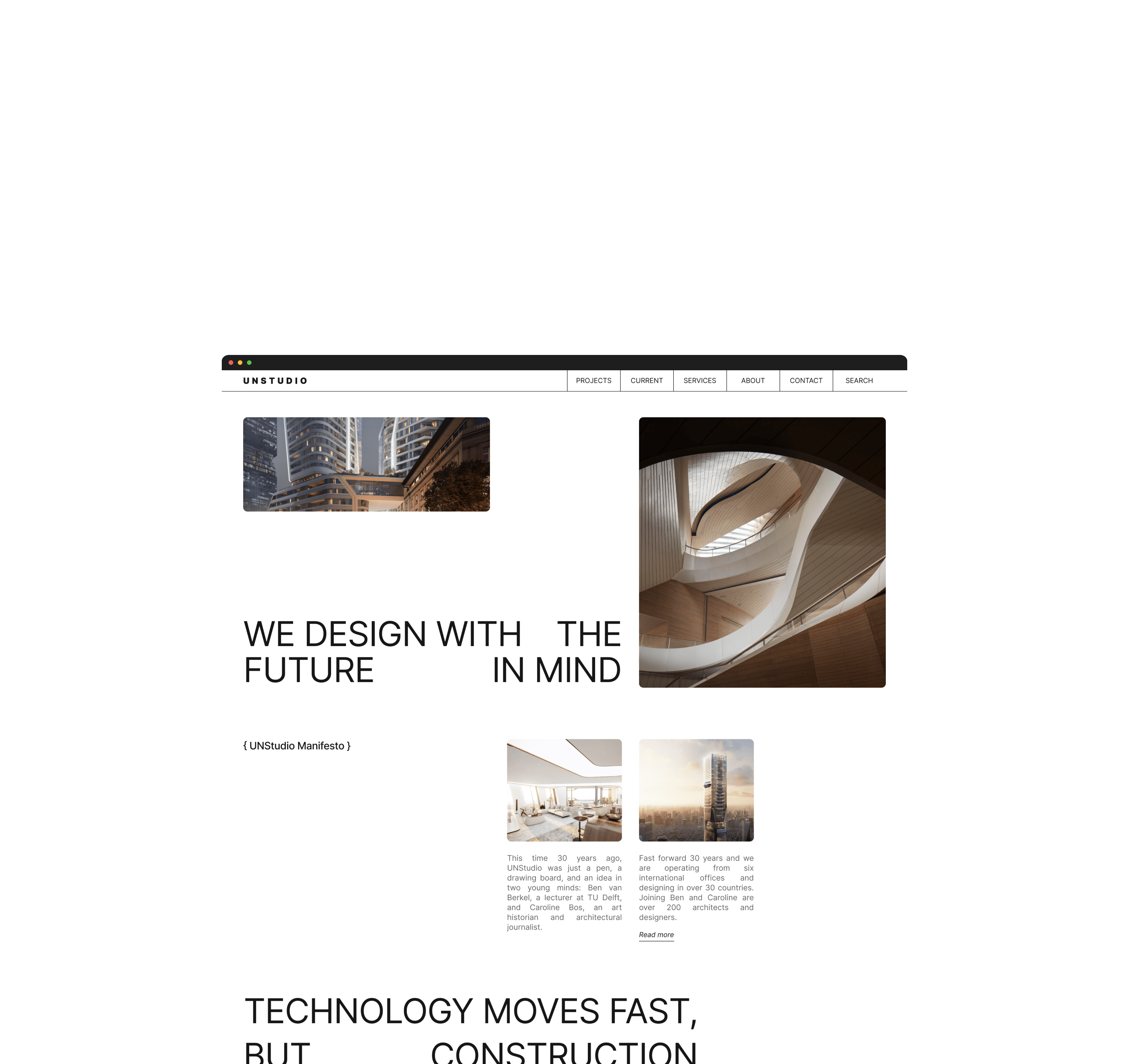 UNStudio website — Изображение №2 — Интерфейсы на Dprofile