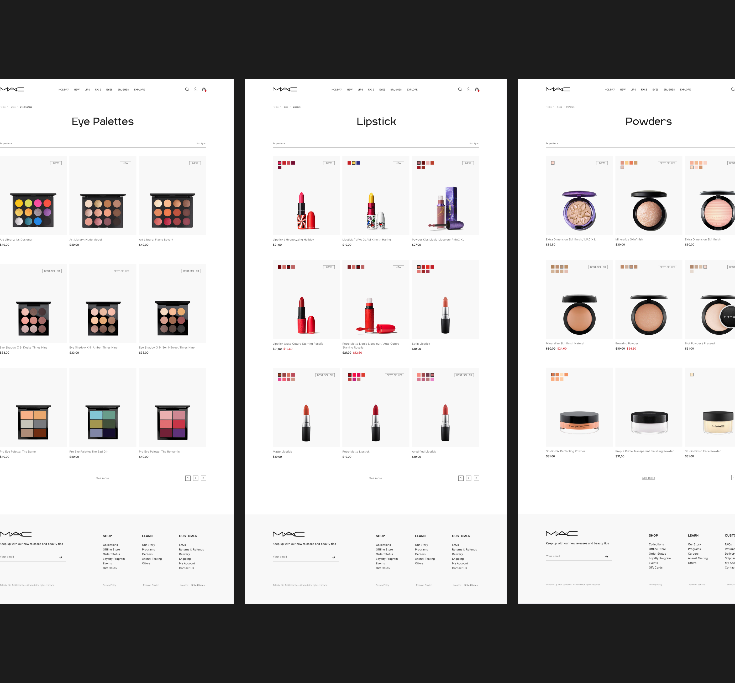 MAC cosmetics — e-commerce website redesign — Изображение №5 — Интерфейсы на Dprofile