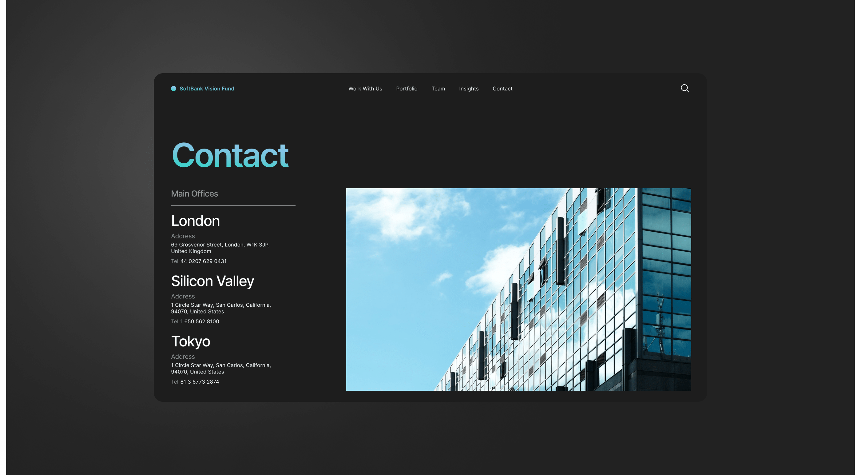 SoftBank Vision Fund — corporate website — Изображение №10 — Интерфейсы на Dprofile