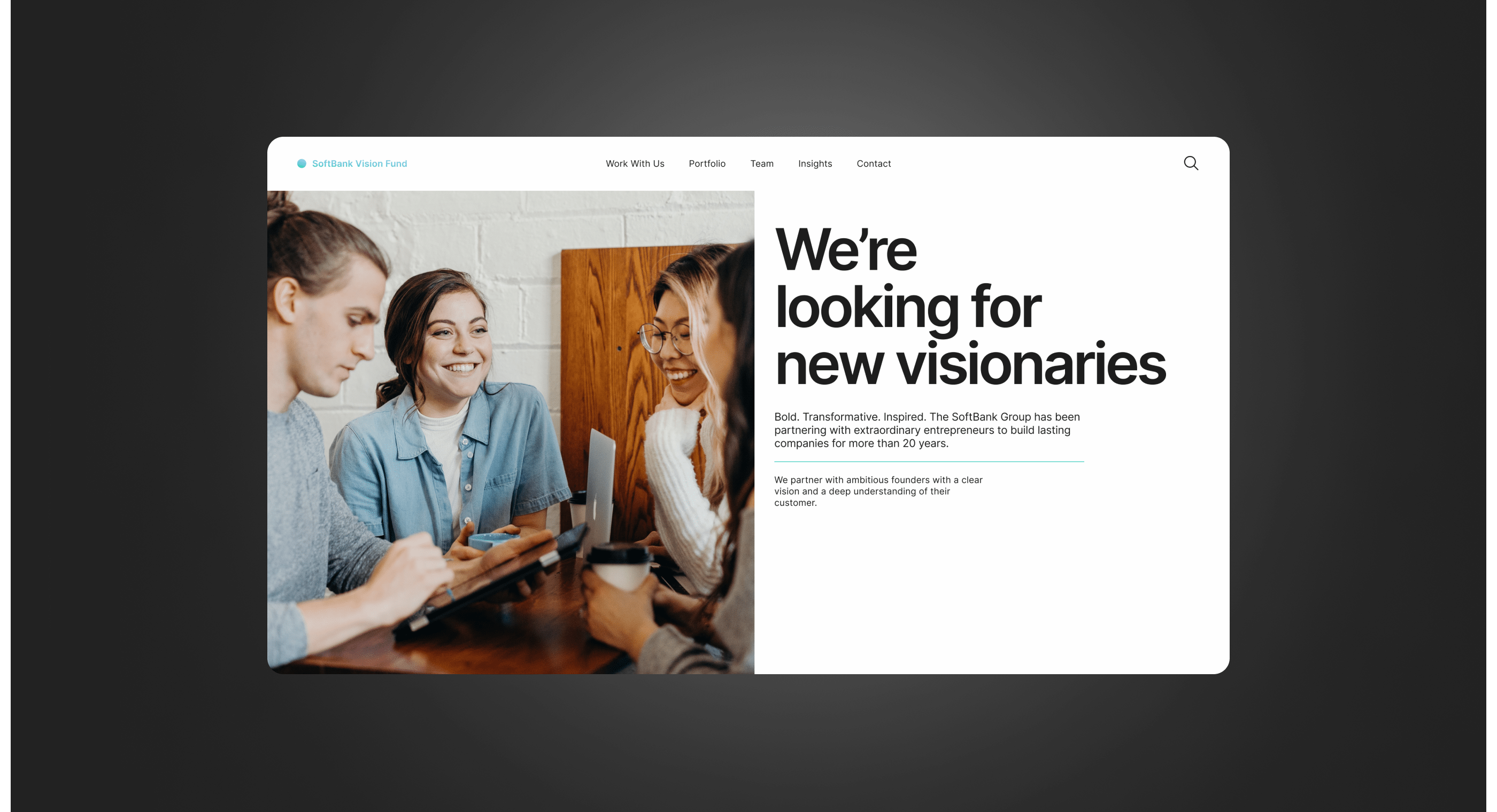 SoftBank Vision Fund — corporate website — Изображение №4 — Интерфейсы на Dprofile