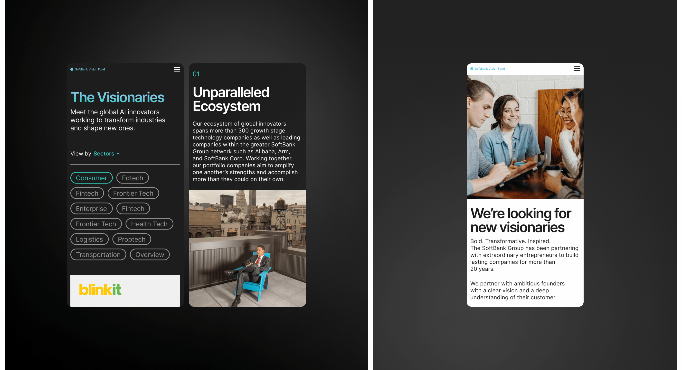 SoftBank Vision Fund — corporate website — Изображение №5 — Интерфейсы на Dprofile
