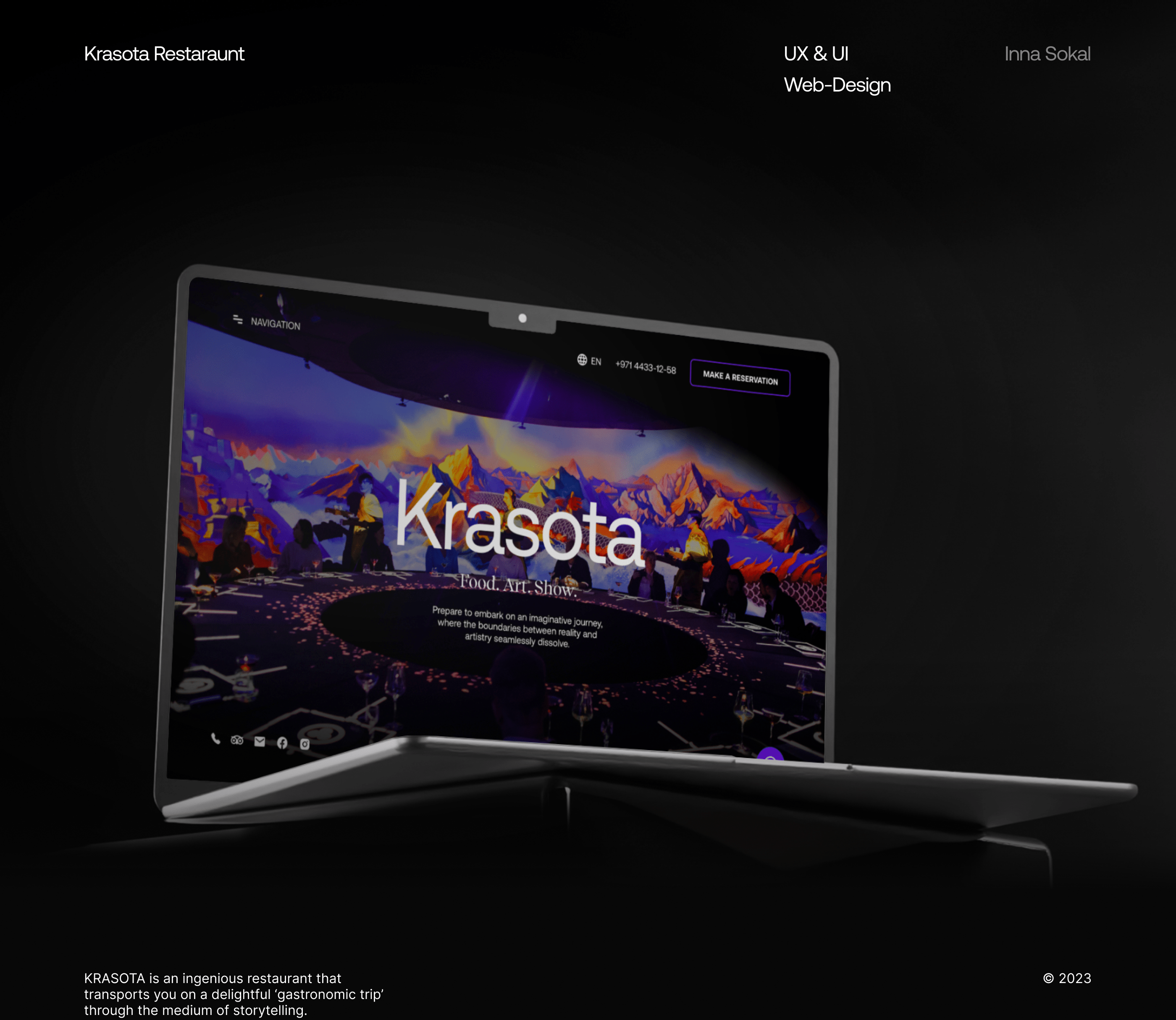 KRASOTA — landing for restaurant — Изображение №1 — Интерфейсы на Dprofile