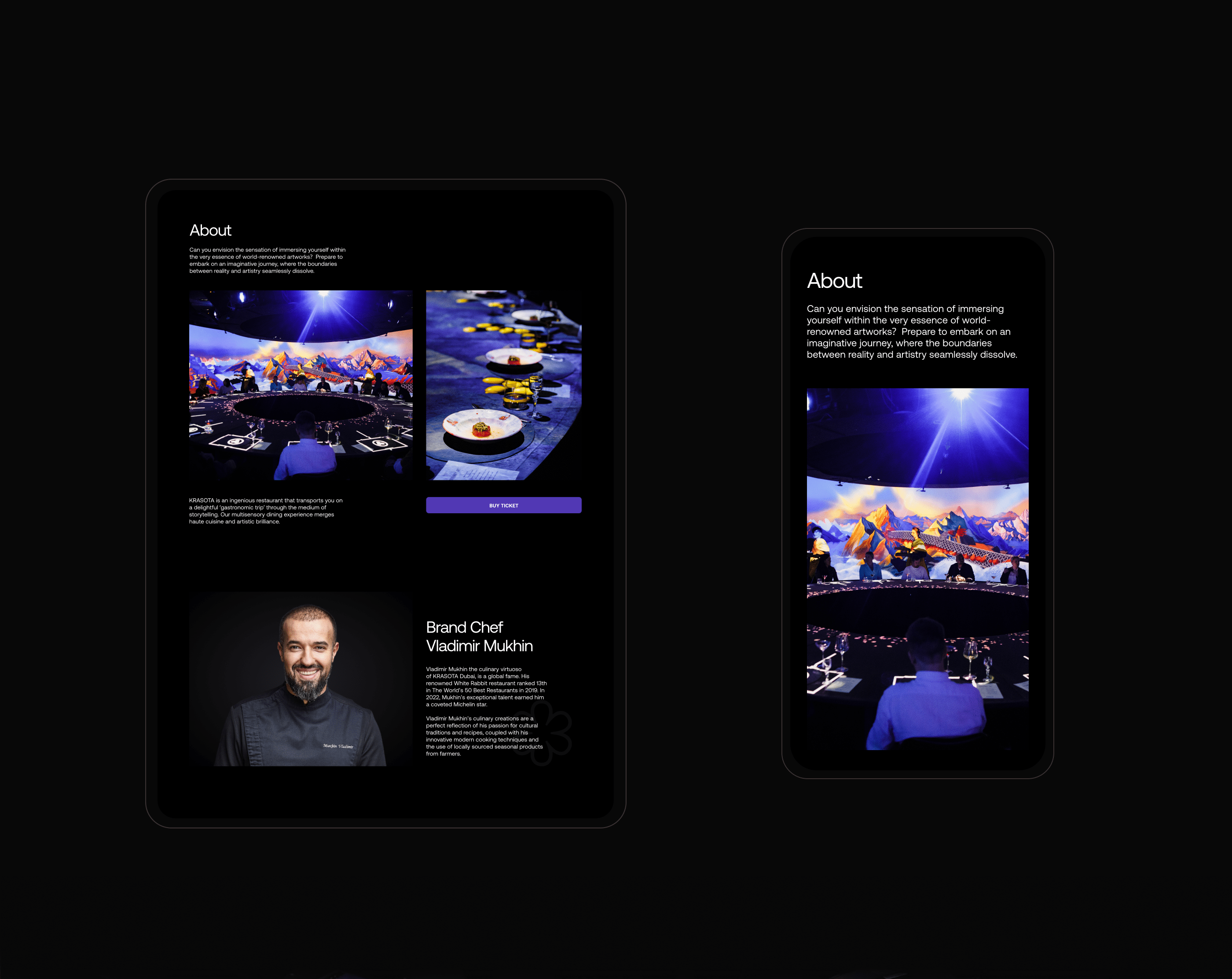KRASOTA — landing for restaurant — Изображение №6 — Интерфейсы на Dprofile