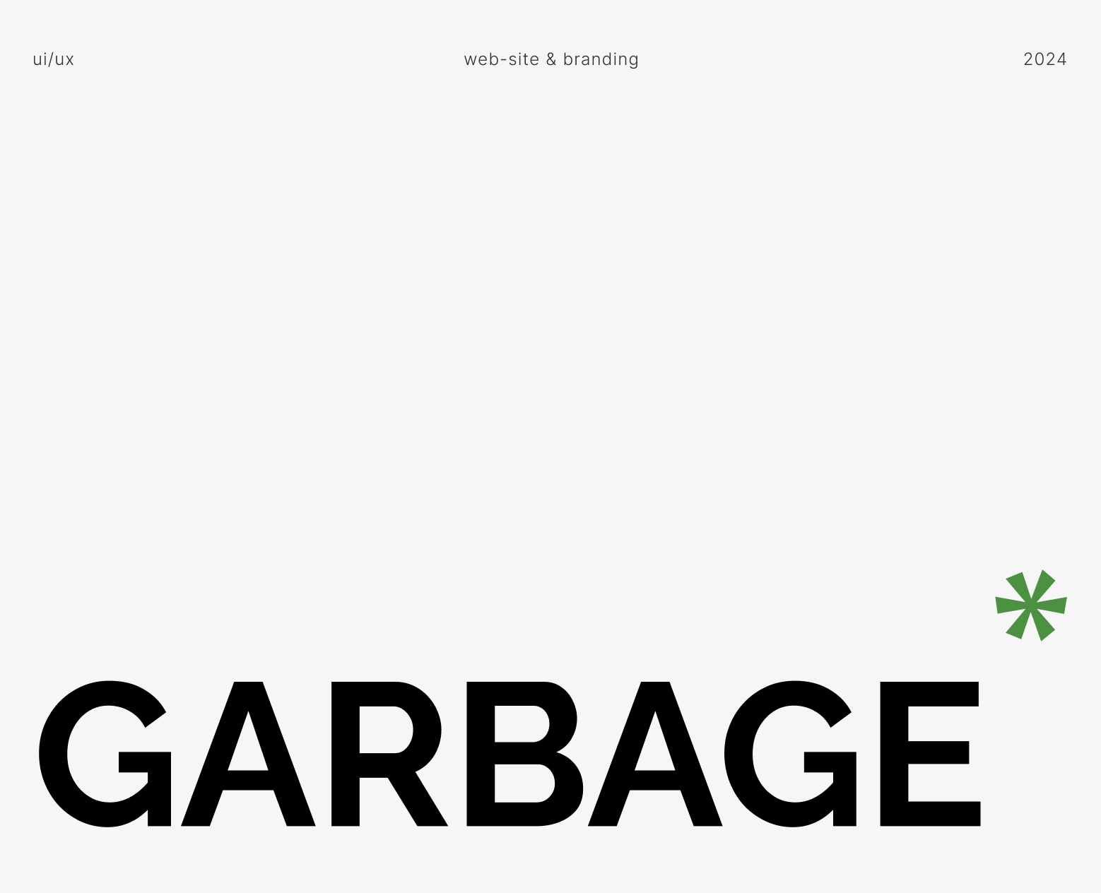 Garbage | дизайн лендинга фирмы по переработке мусора на Dprofile