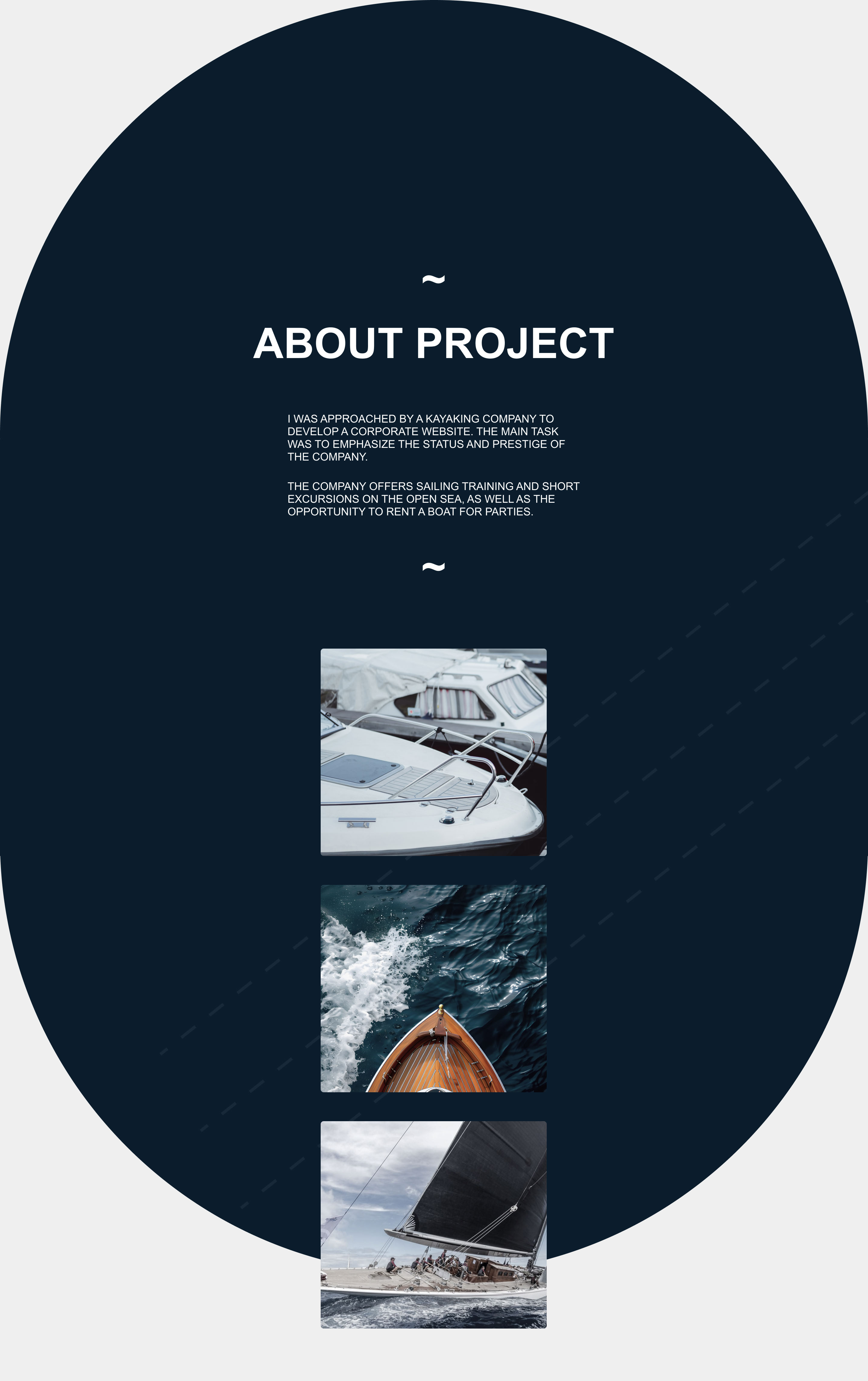 Сайт лендинг для яхт клуба | landing for the yacht club — Изображение №2 — Интерфейсы на Dprofile