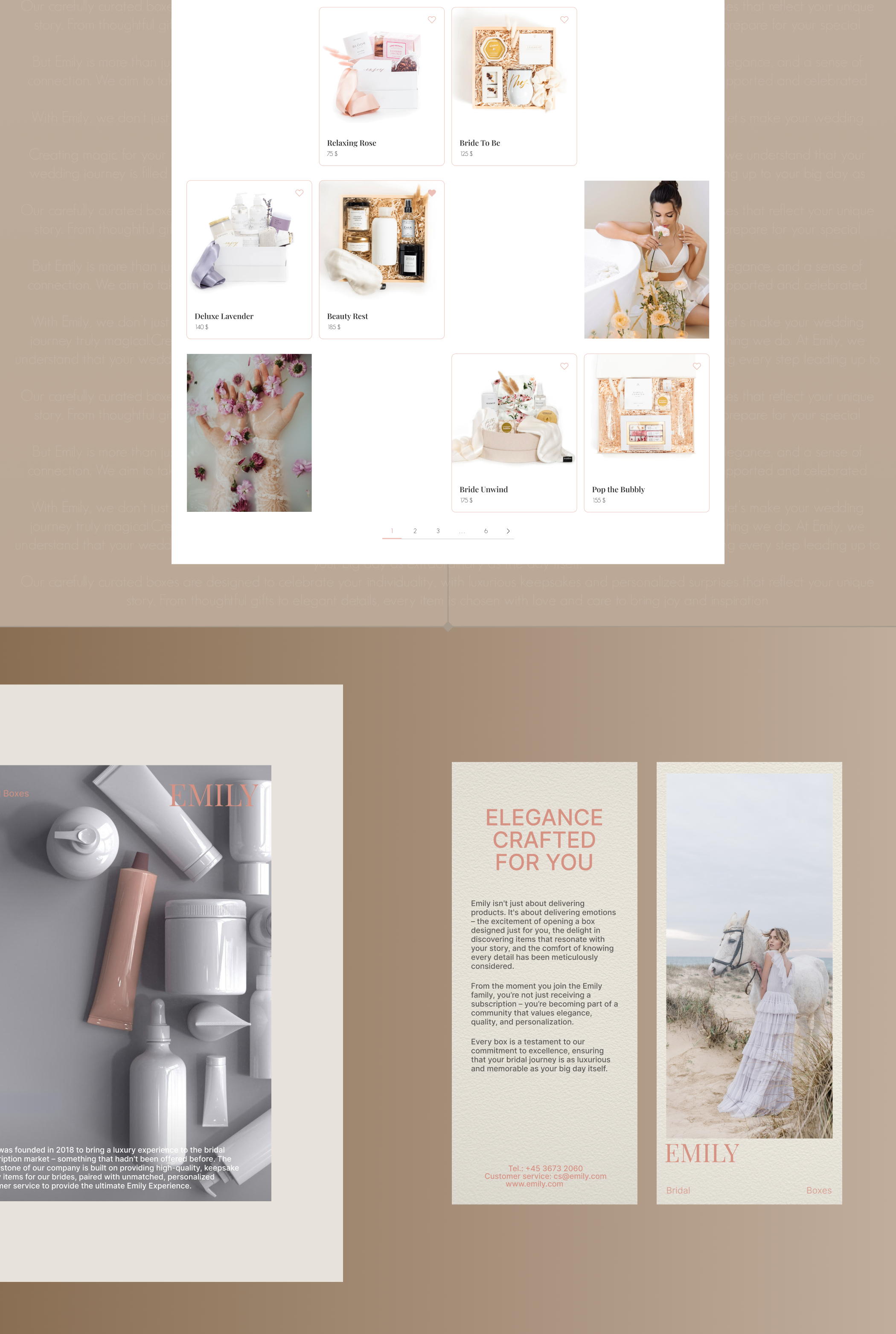 Emily: Every bride deserves luxury — Изображение №7 — Интерфейсы, Брендинг на Dprofile