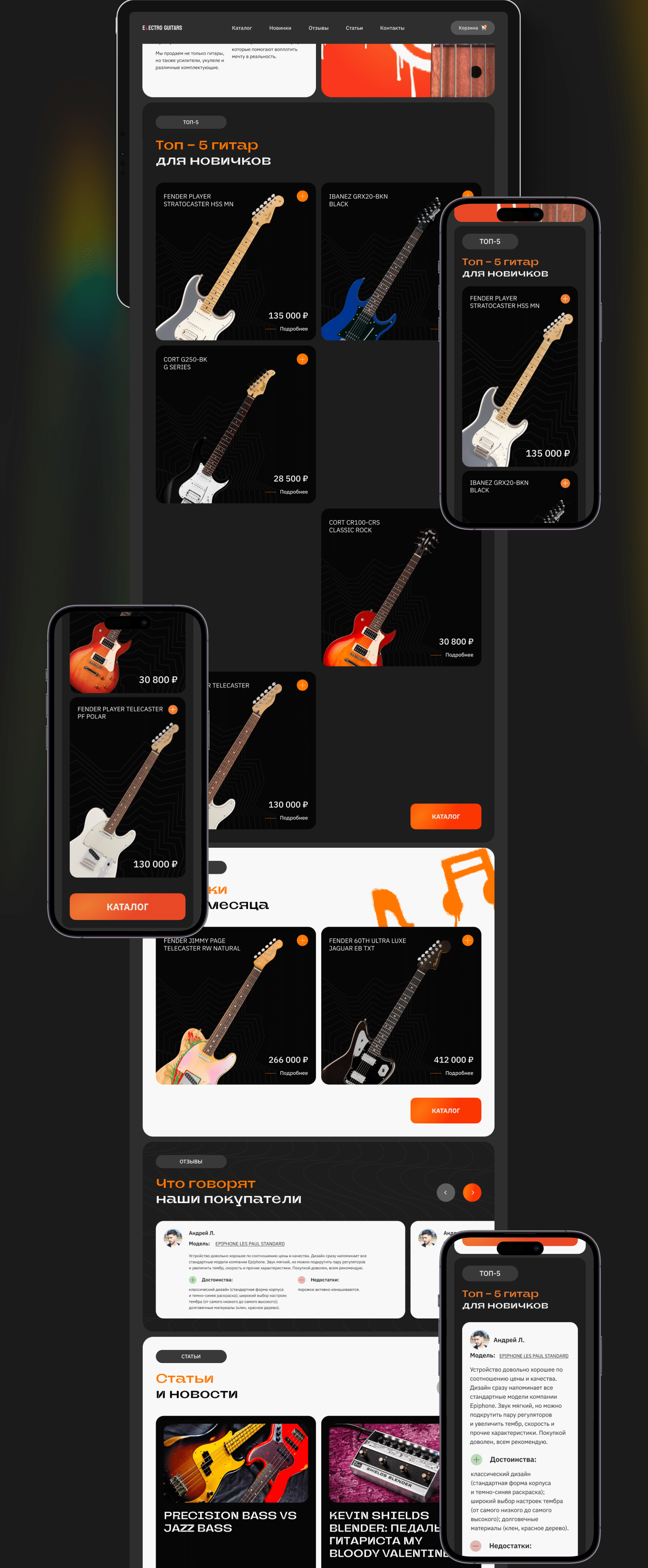 Electric guitars — Изображение №2 — Интерфейсы, Маркетинг на Dprofile