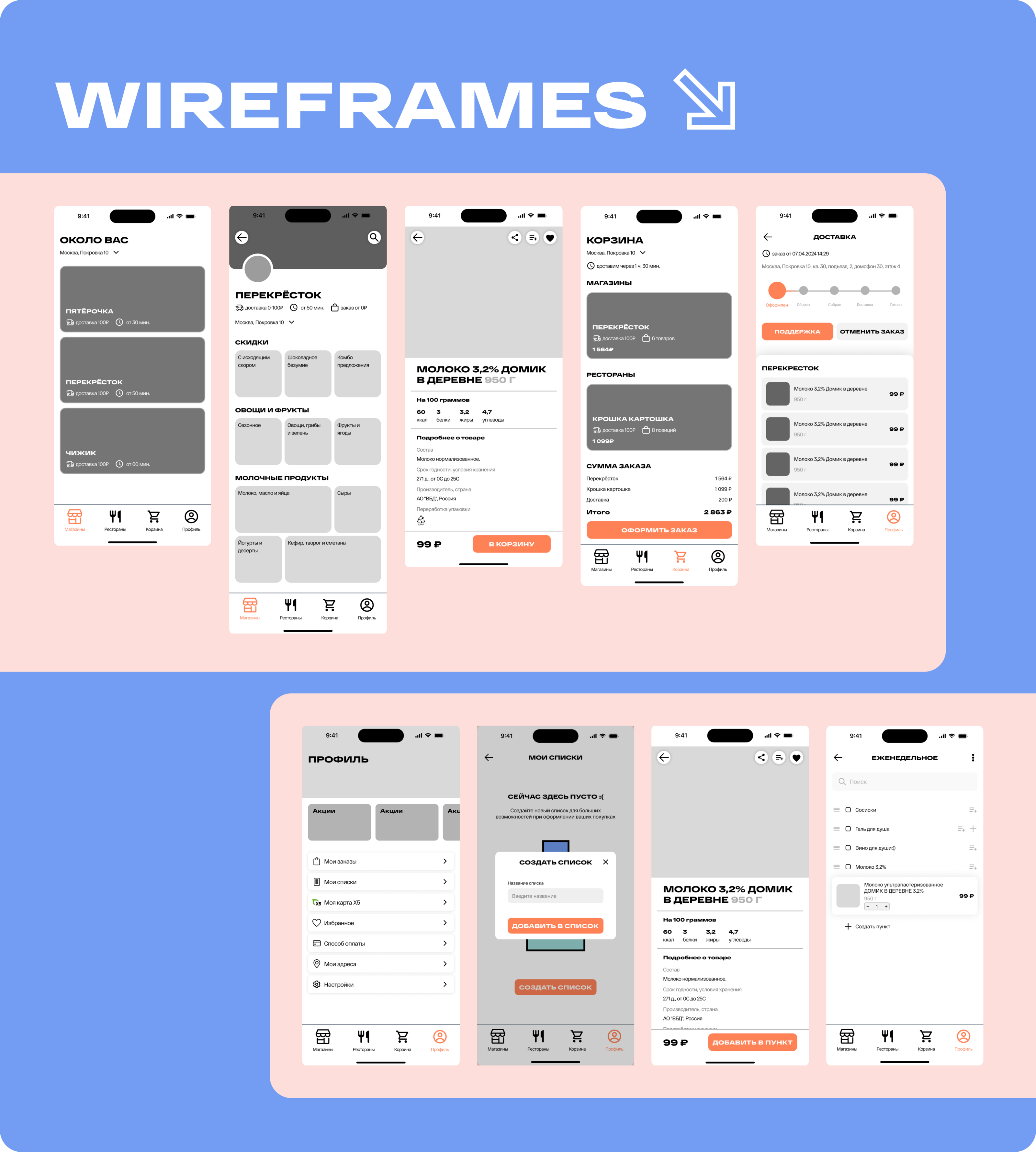 Около. Приложение для доставки продуктов и готовой еды — Изображение №13 — Интерфейсы на Dprofile