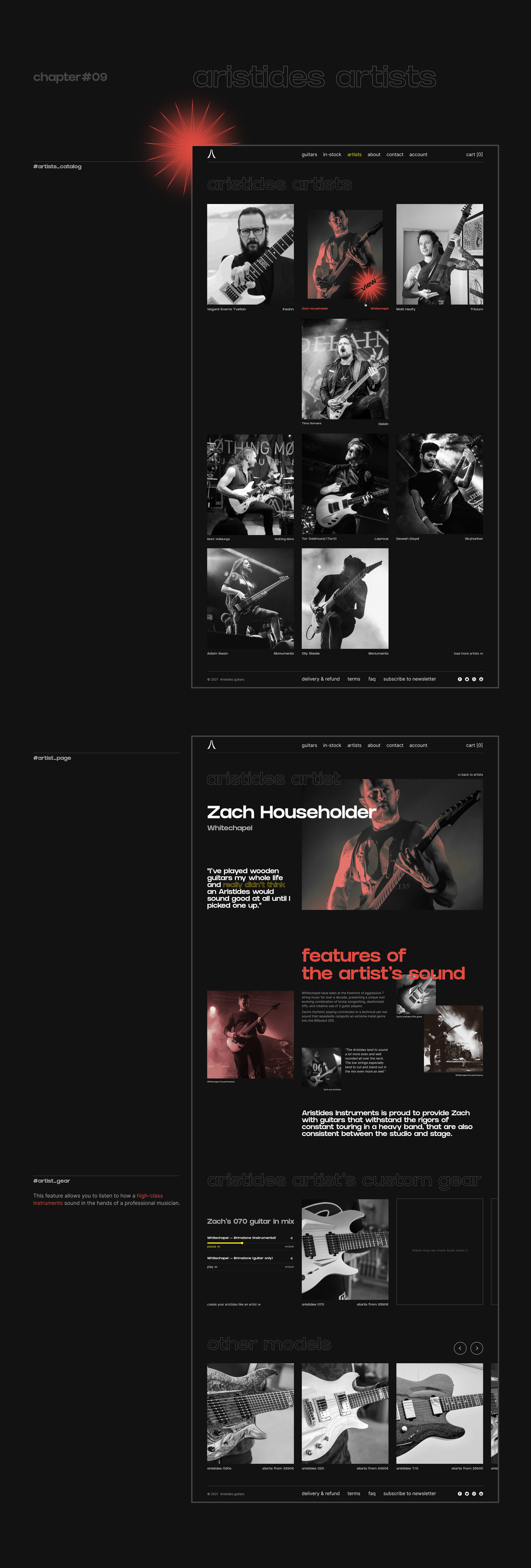 Aristides Guitars E-Commerce — Изображение №14 — Интерфейсы, Анимация на Dprofile