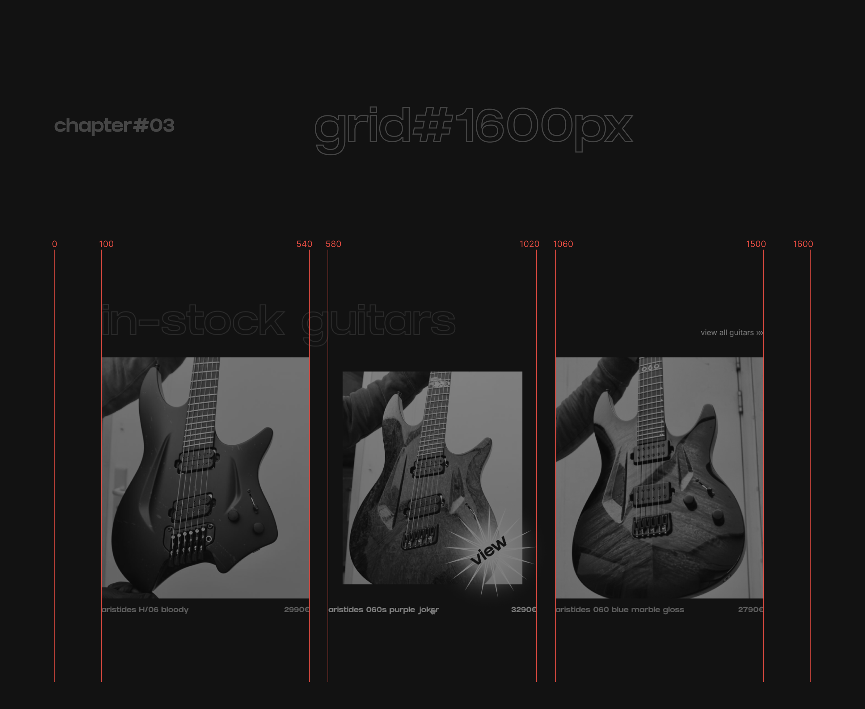 Aristides Guitars E-Commerce — Изображение №5 — Интерфейсы, Анимация на Dprofile