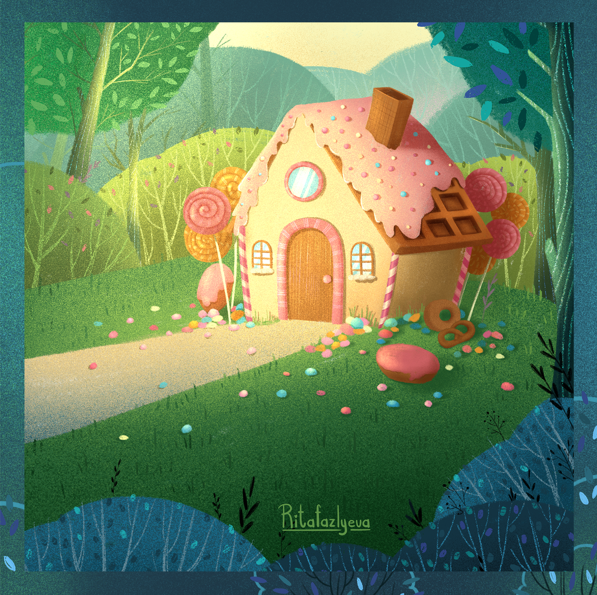 Пряничный домик │Иллюстрации к детской книге — Изображение №5 — Иллюстрация на Dprofile