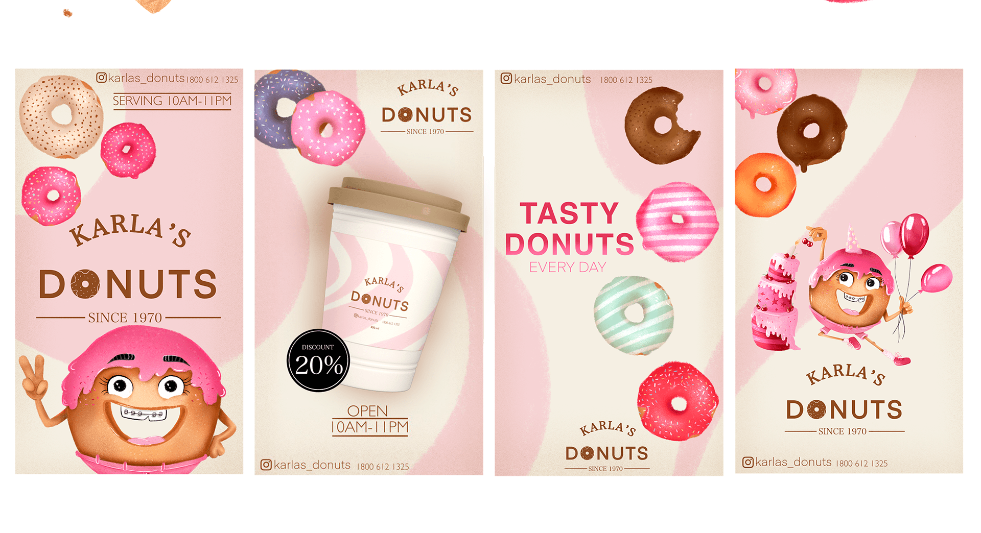 Бренд персонаж для пекарни "Karl's Donuts" — Изображение №4 — Брендинг, Иллюстрация на Dprofile
