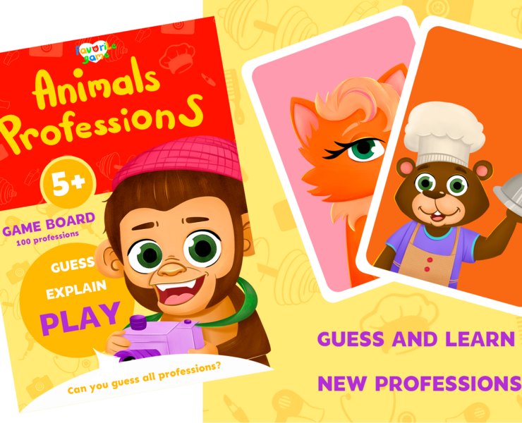 Animals Professions │Карточная настольная игра для детей — Брендинг, Иллюстрация на Dprofile