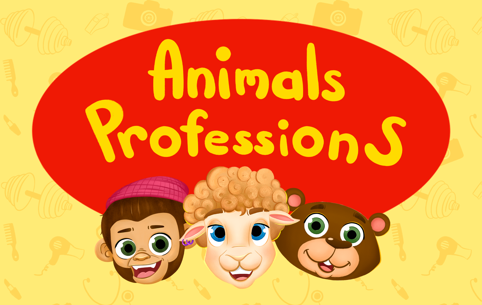 Animals Professions │Карточная настольная игра для детей — Изображение №1 — Брендинг, Иллюстрация на Dprofile