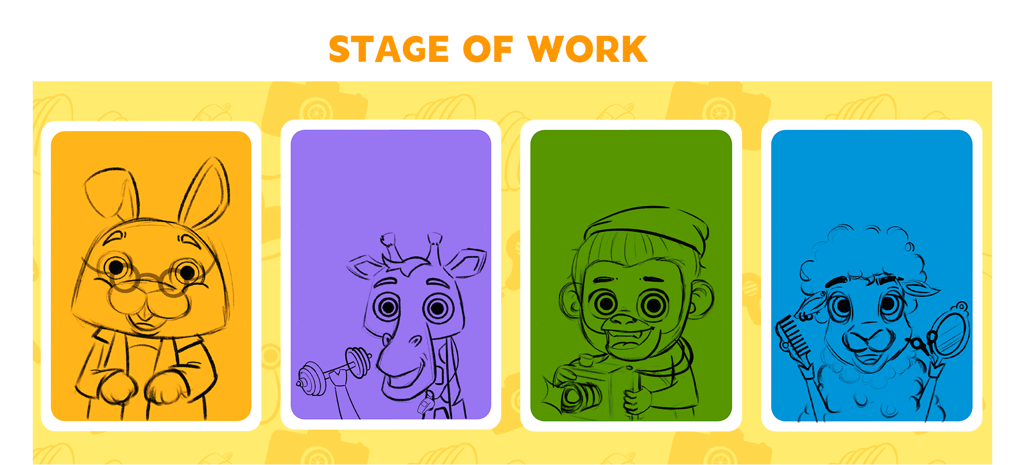 Animals Professions │Карточная настольная игра для детей — Изображение №3 — Брендинг, Иллюстрация на Dprofile