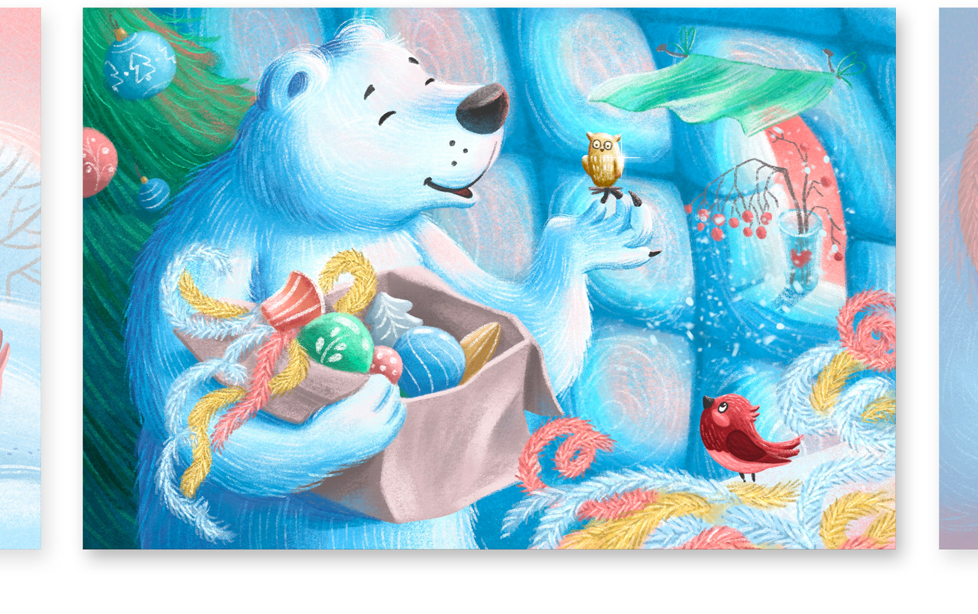 Новогодние истории про Медведя и Птичку — Изображение №5 — Иллюстрация, Анимация на Dprofile