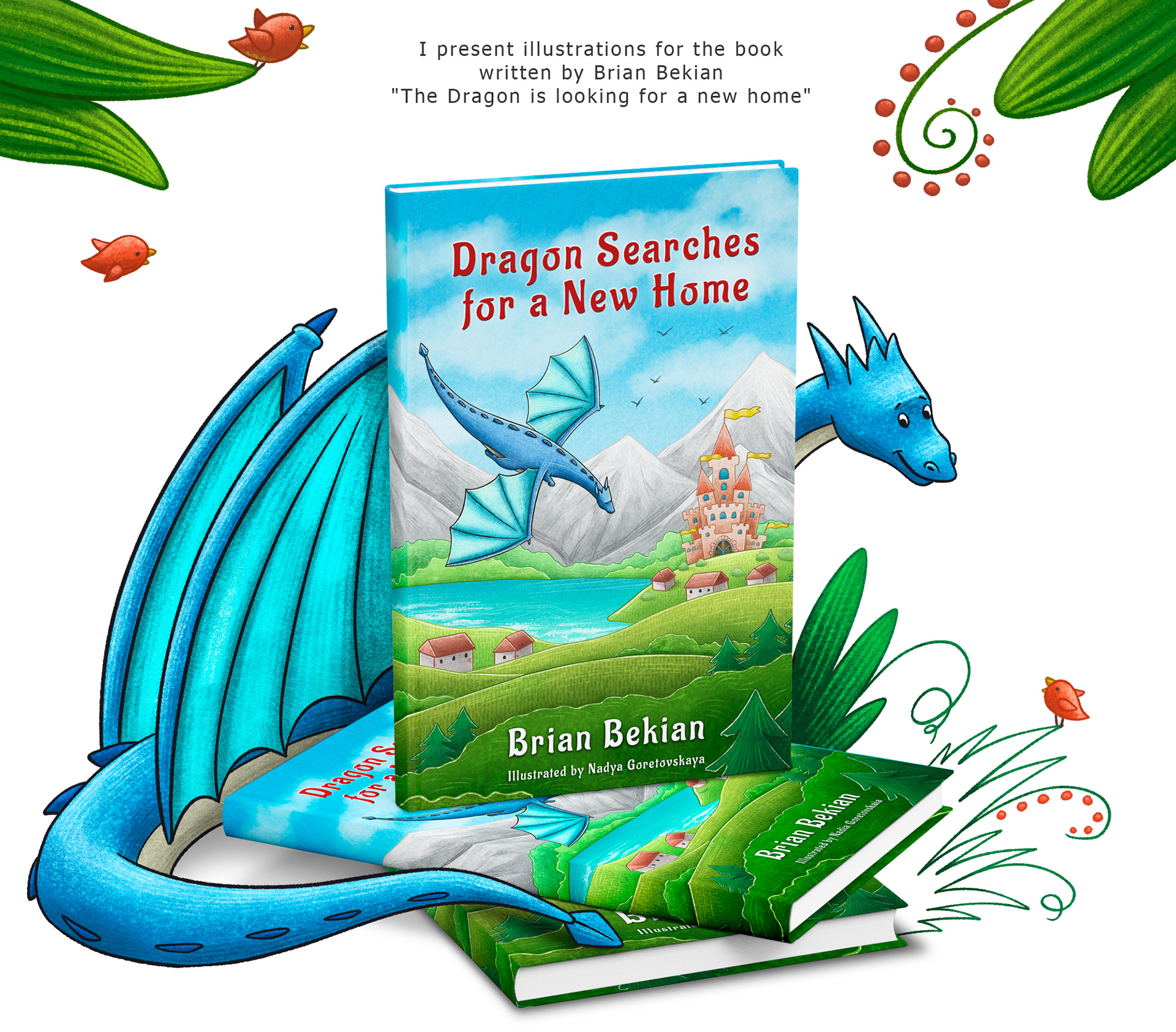 Иллюстрации для книги "Dragon searches for a new home" — Изображение №2 — Иллюстрация, Графика на Dprofile