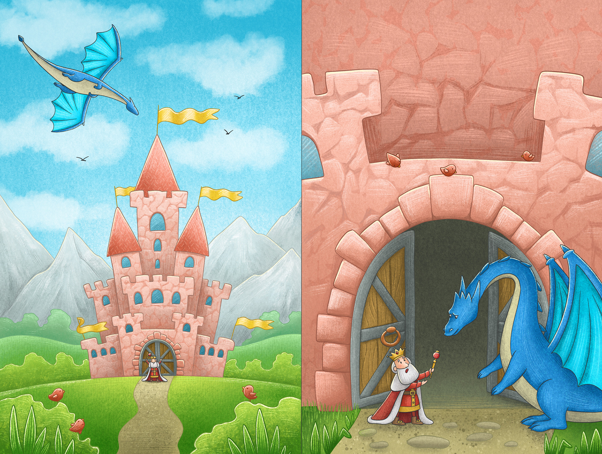 Иллюстрации для книги "Dragon searches for a new home" — Изображение №15 — Иллюстрация, Графика на Dprofile