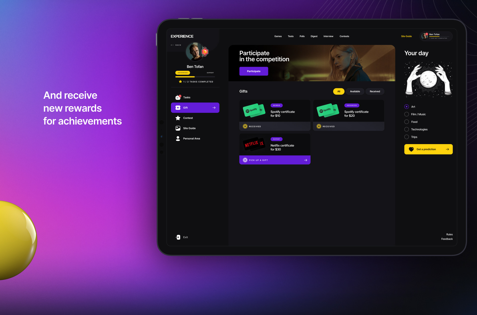 Experience — UX/UI — Изображение №13 — Интерфейсы, Графика на Dprofile