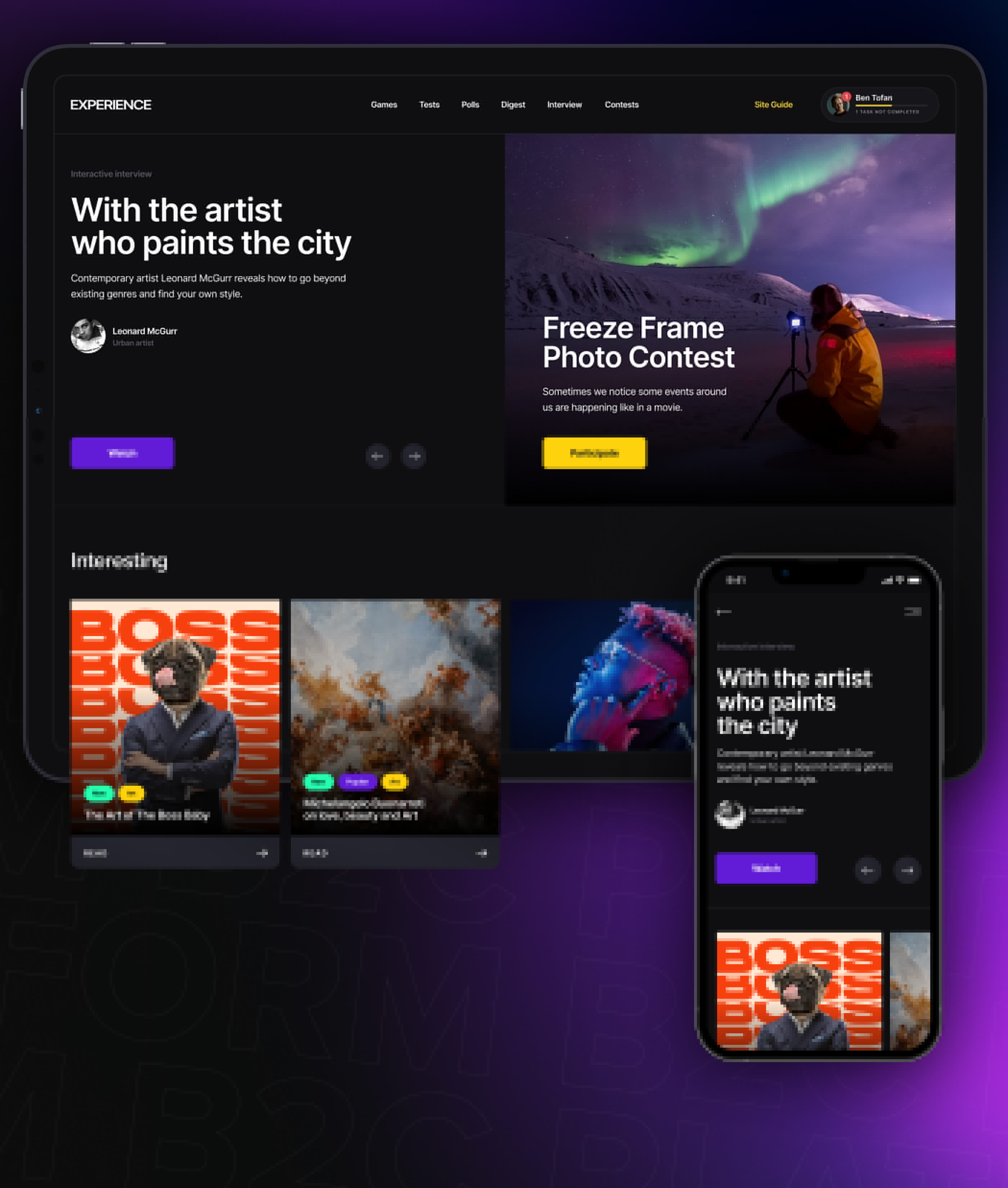 Experience — UX/UI — Изображение №2 — Интерфейсы, Графика на Dprofile