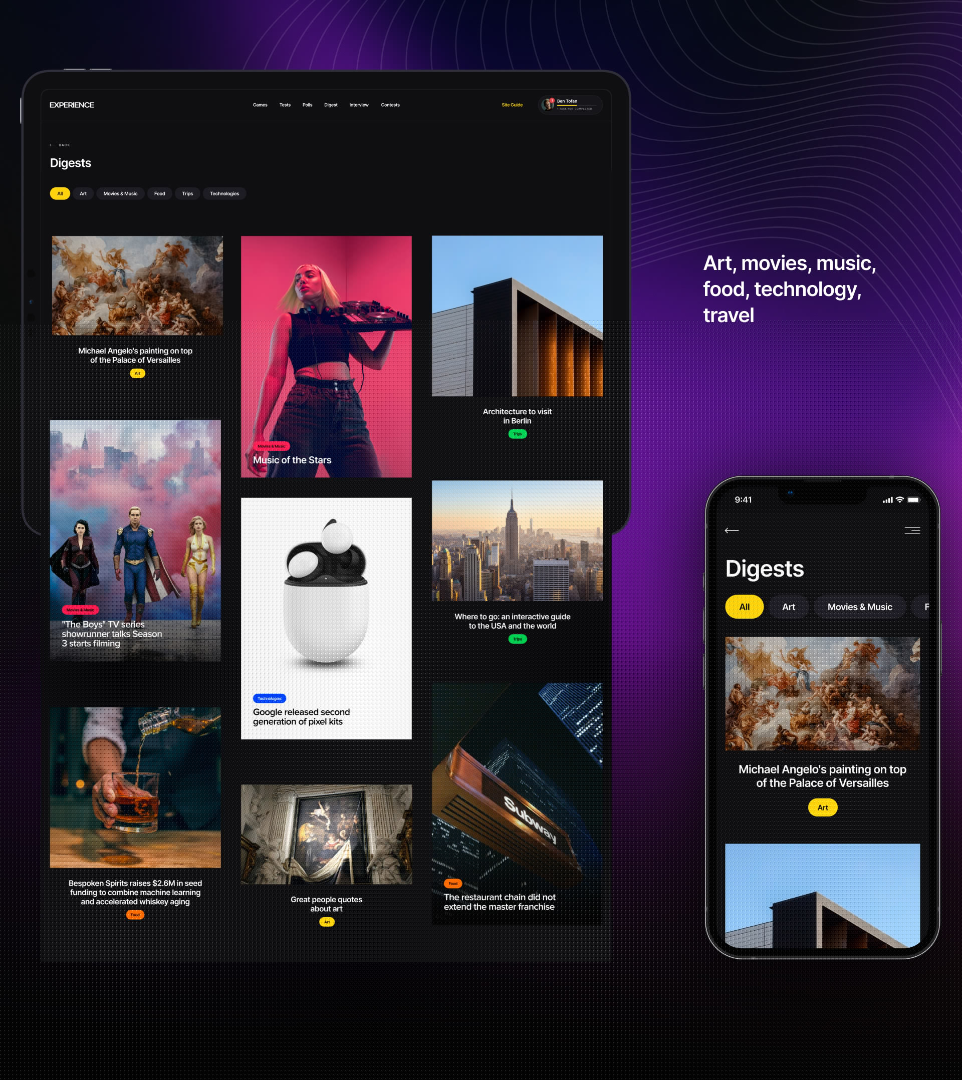 Experience — UX/UI — Изображение №5 — Интерфейсы, Графика на Dprofile