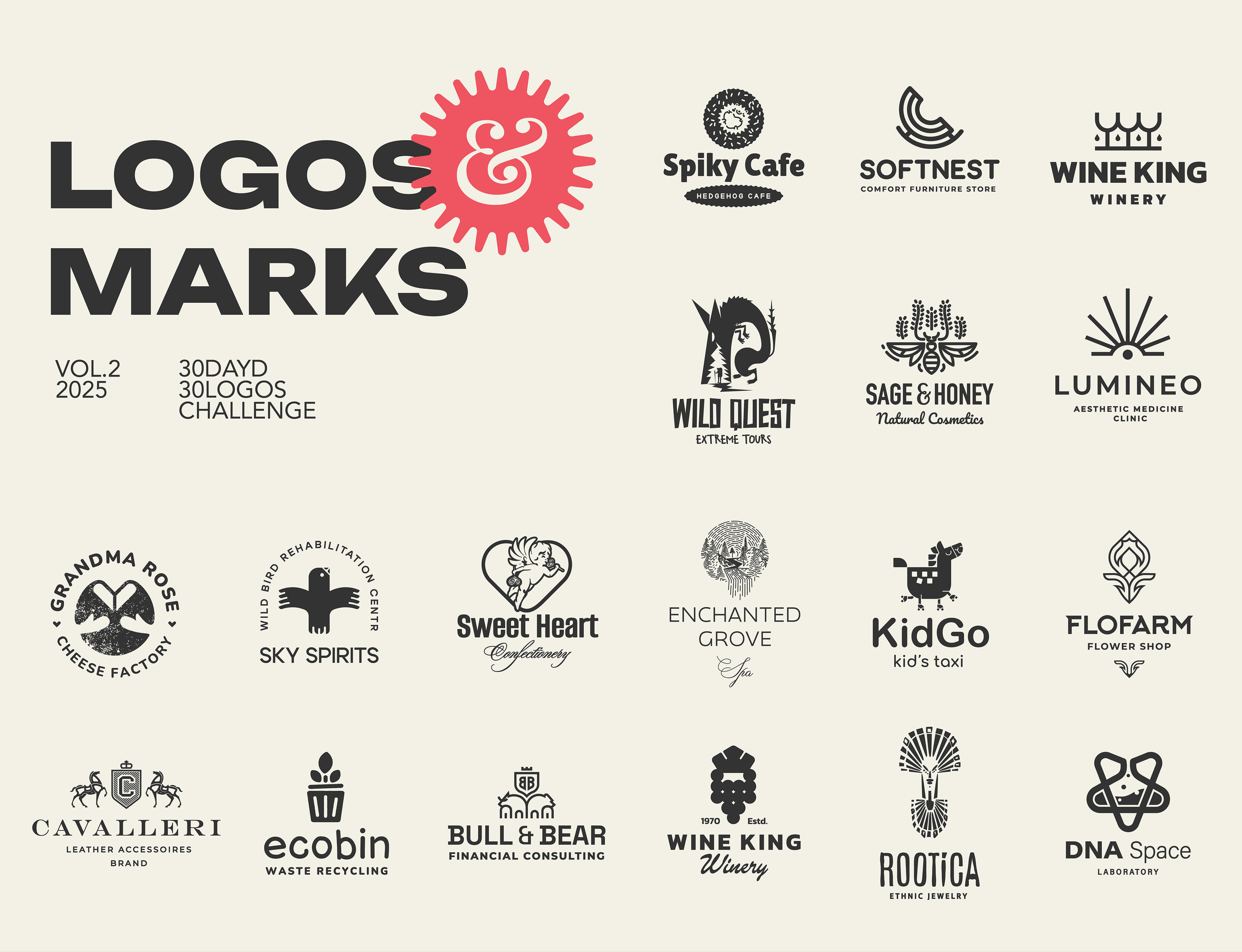 30 days 30 logos challenge — Изображение №1 — Брендинг, Иллюстрация на Dprofile