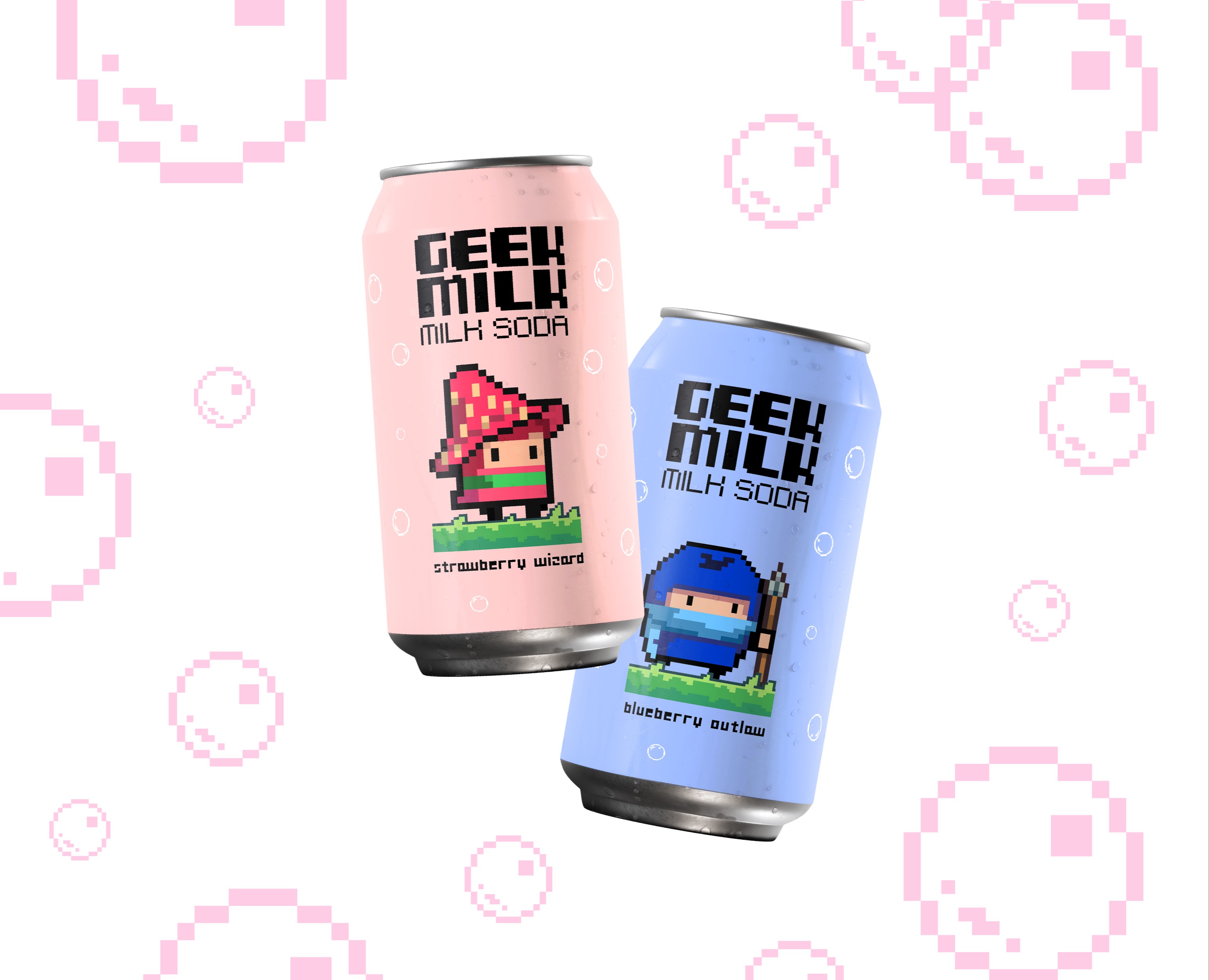 Упаковка молочной газировки ‭«Geek Milk» на Dprofile