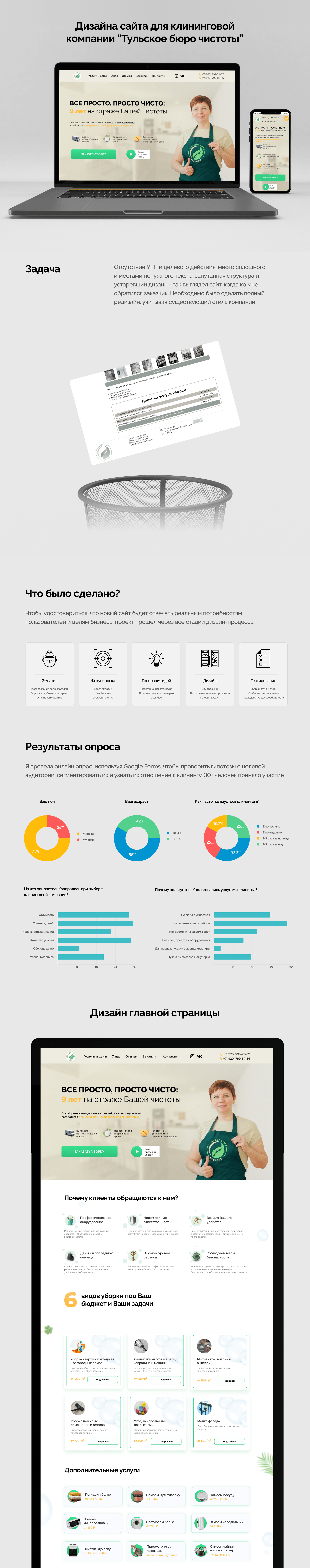 Дизайна сайта для клининговой компании — Изображение №1 — Маркетинг, Интерфейсы на Dprofile