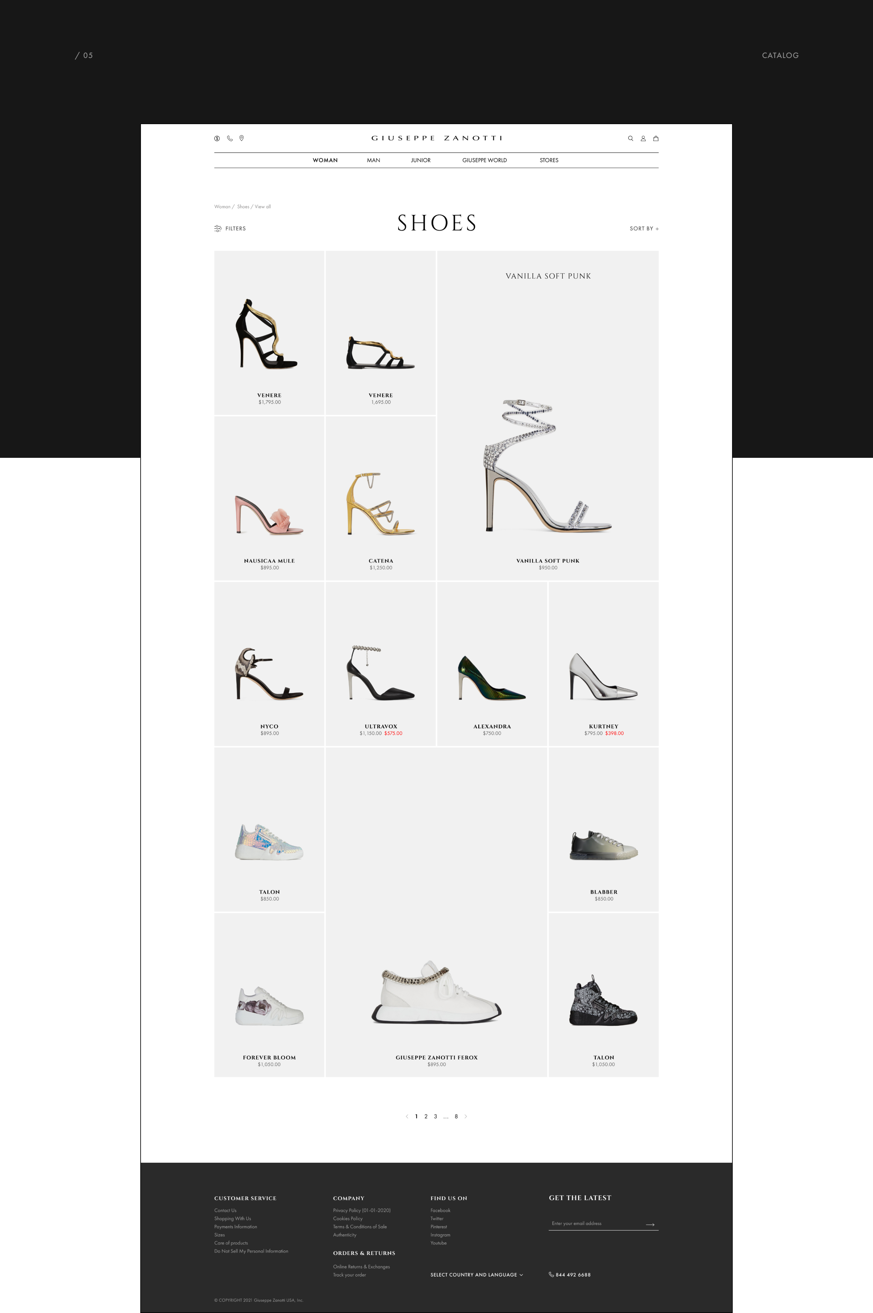 Redesign website Giuseppe Zanotti — Изображение №7 — Интерфейсы на Dprofile