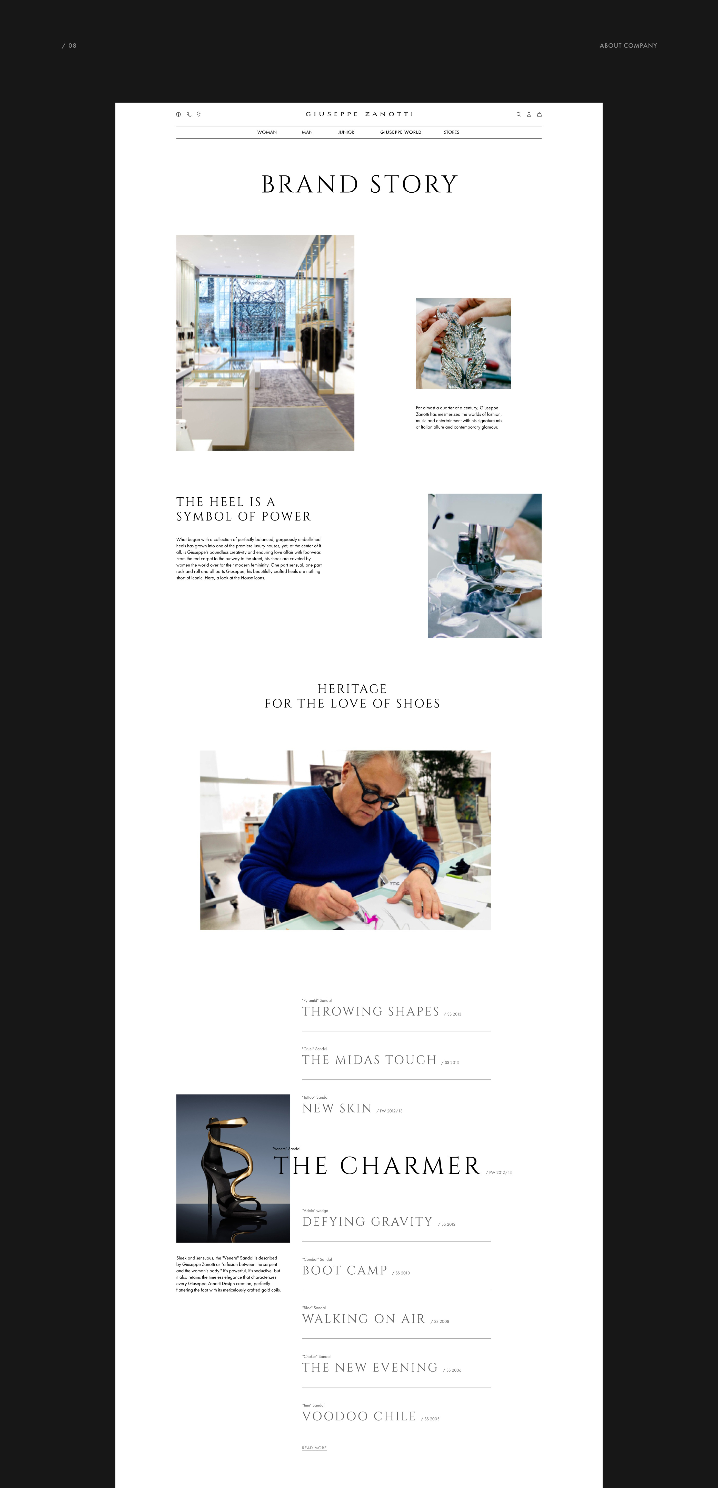 Redesign website Giuseppe Zanotti — Изображение №11 — Интерфейсы на Dprofile