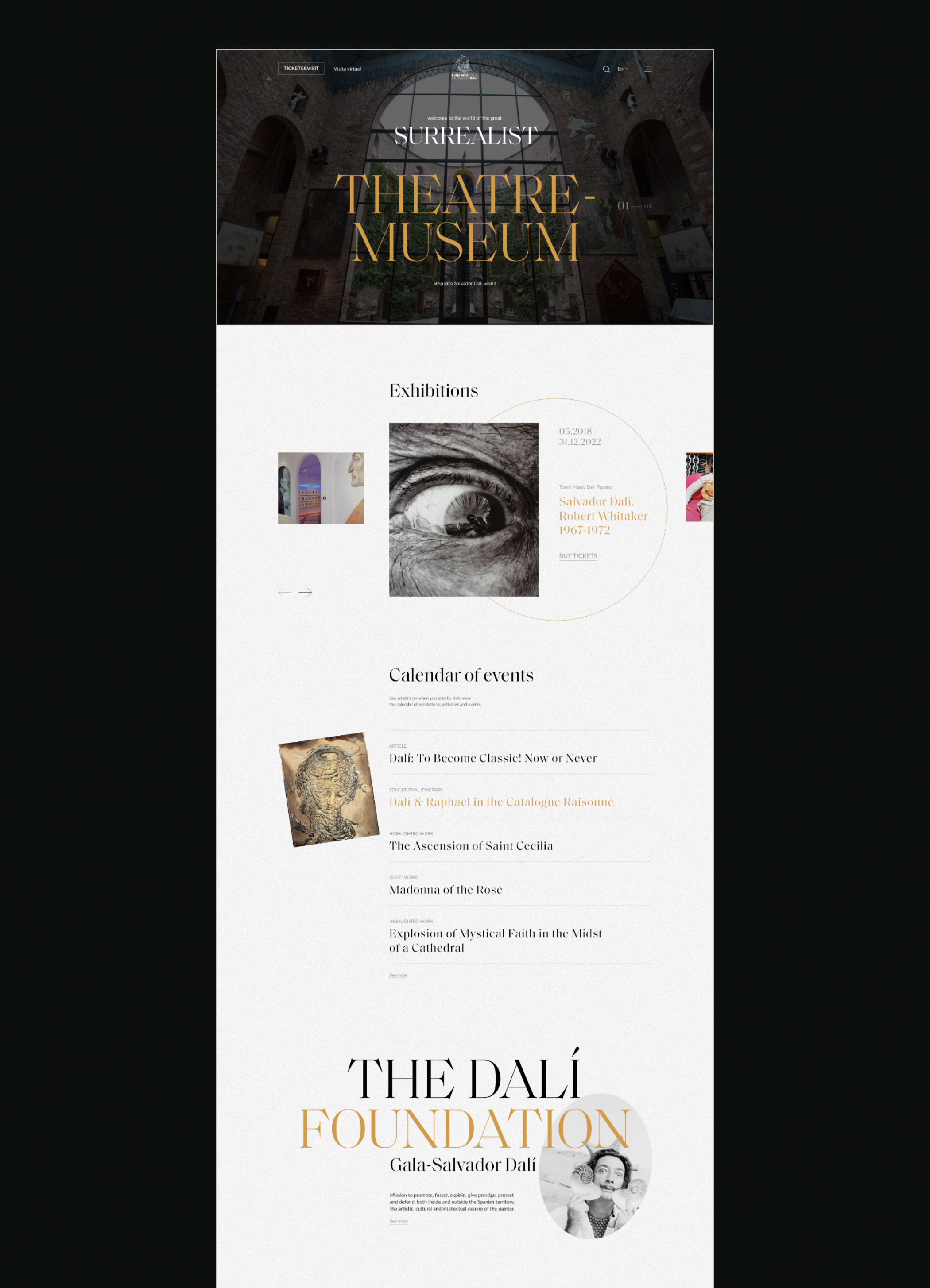 Salvador Dali Theatre-Museum / Website Redesign — Изображение №2 — Интерфейсы на Dprofile