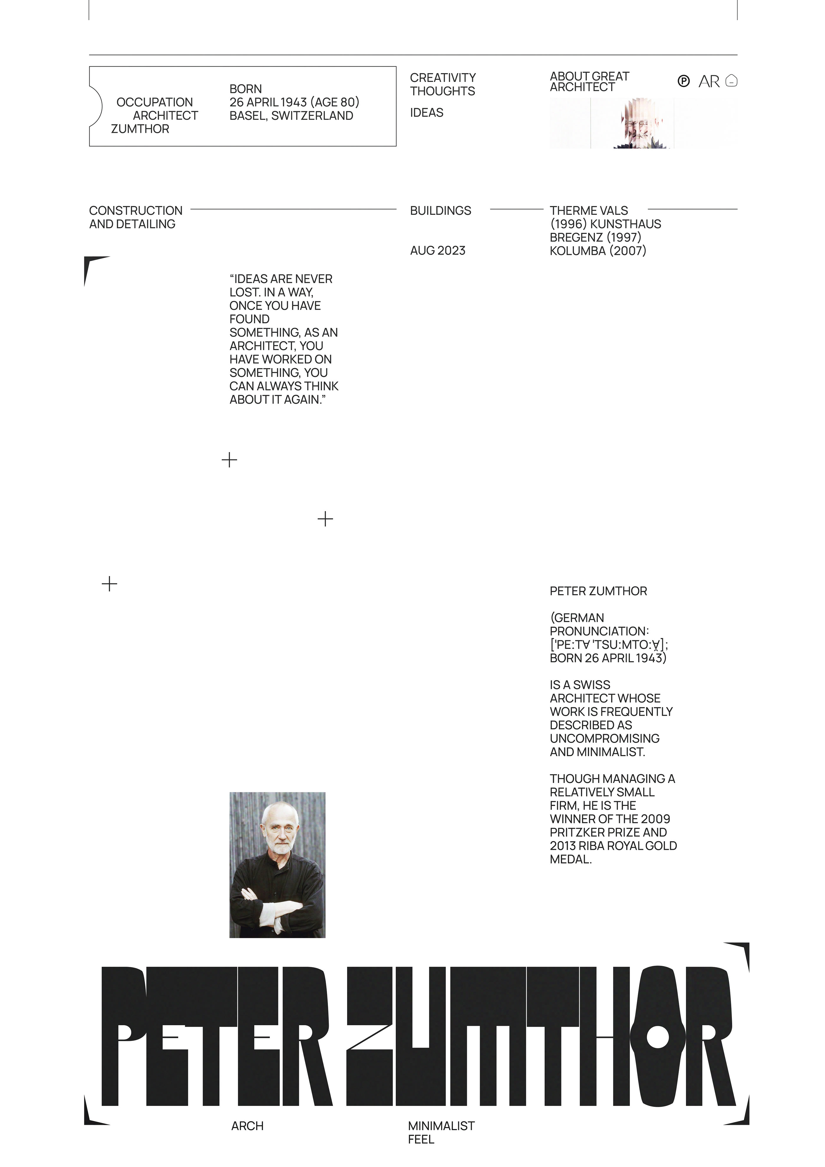 PETER ZUMTHOR — Изображение №4 — Интерфейсы на Dprofile