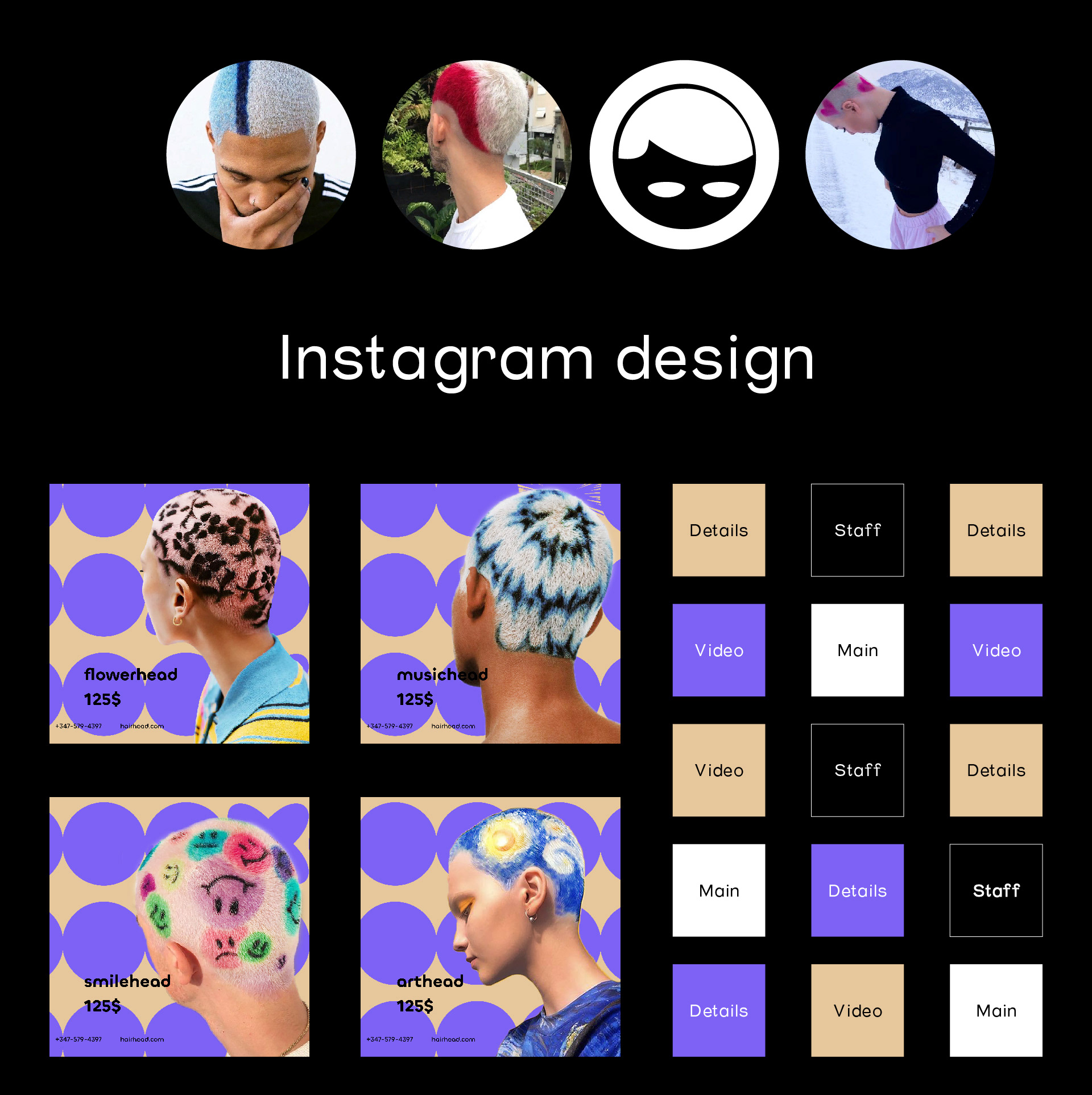 HAIRHEAD barber logo & indentity — Изображение №44 — Интерфейсы, Брендинг на Dprofile