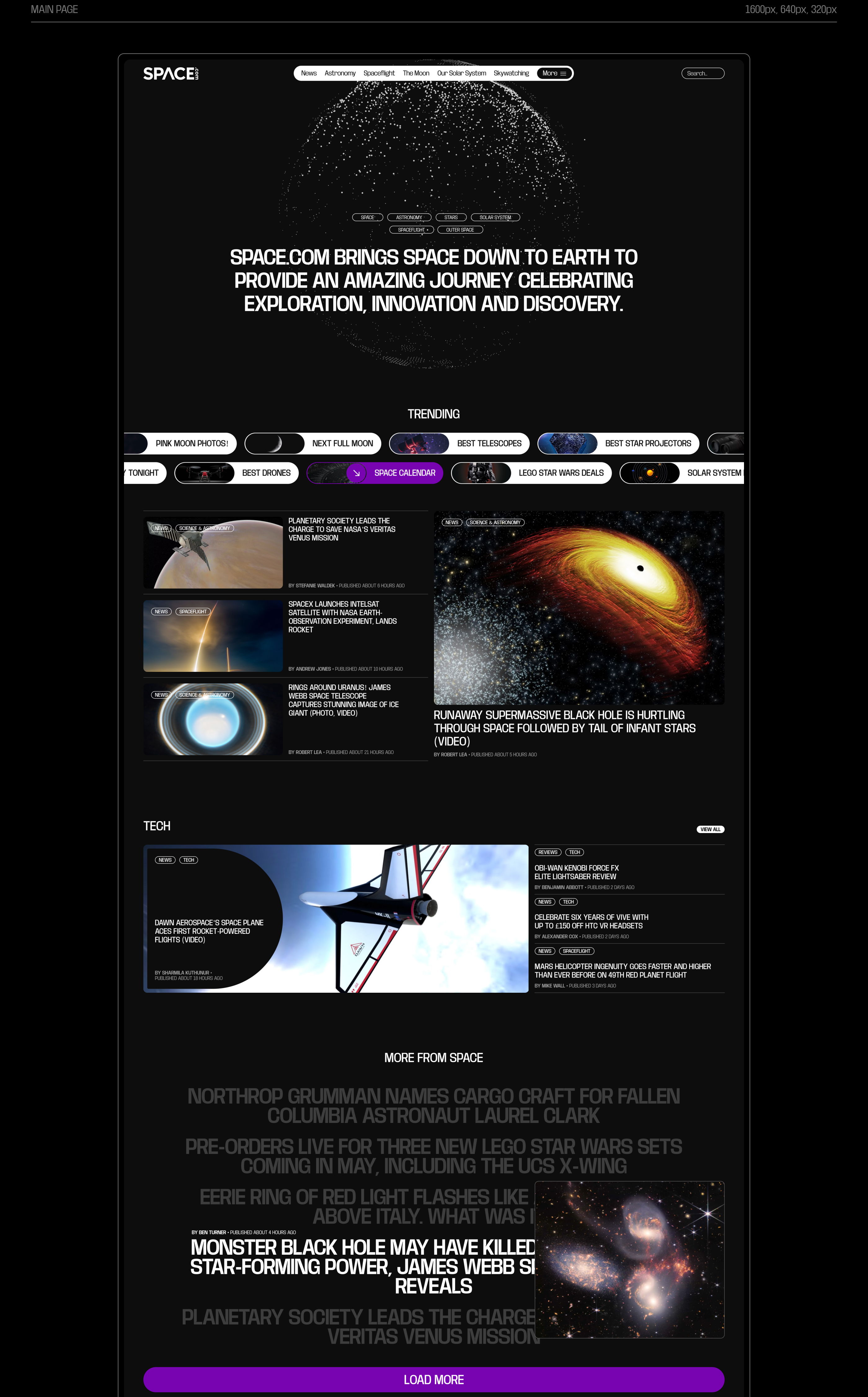 SPACE.com | News Website — Изображение №3 — Интерфейсы, Графика на Dprofile