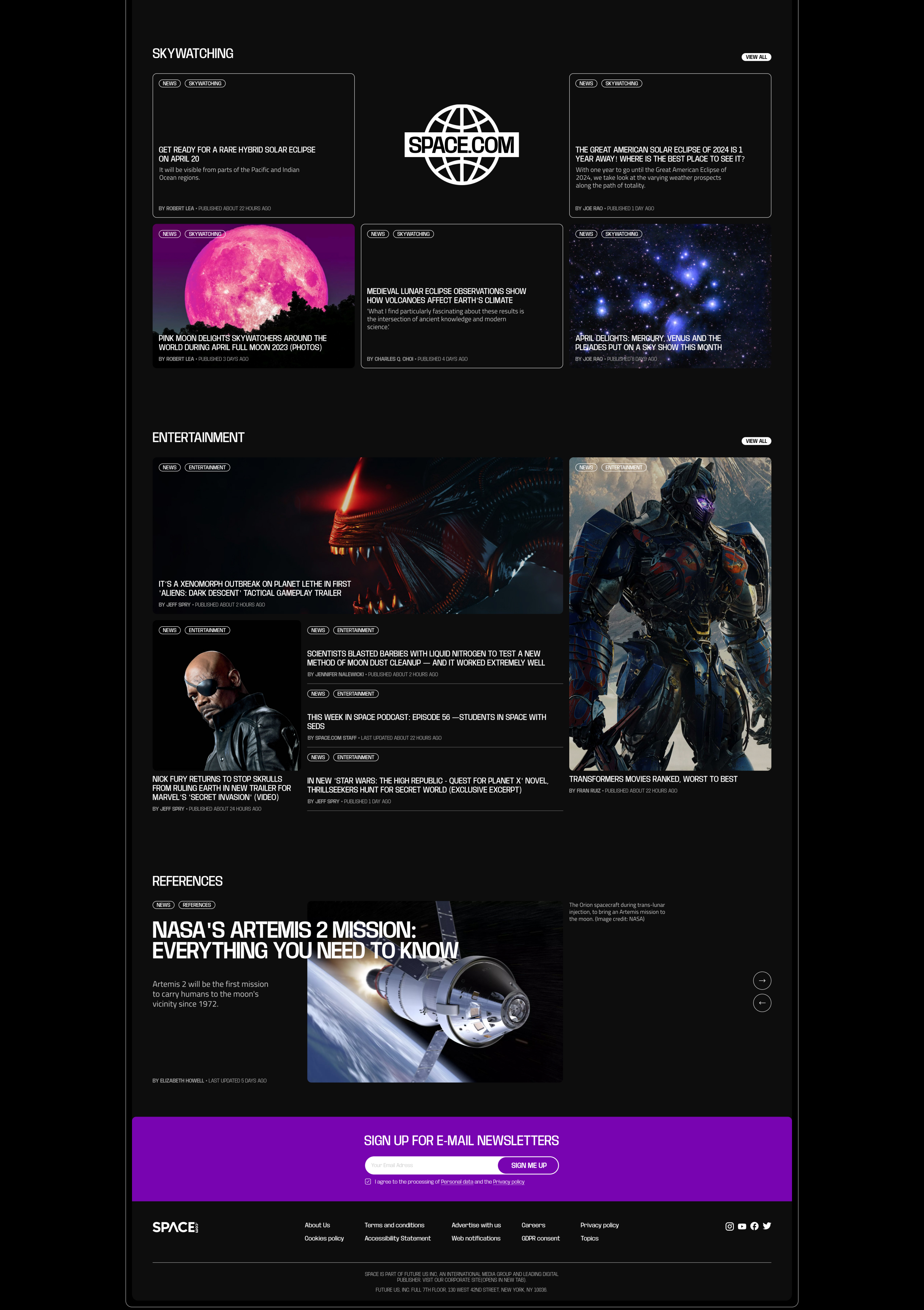 SPACE.com | News Website — Изображение №5 — Интерфейсы, Графика на Dprofile