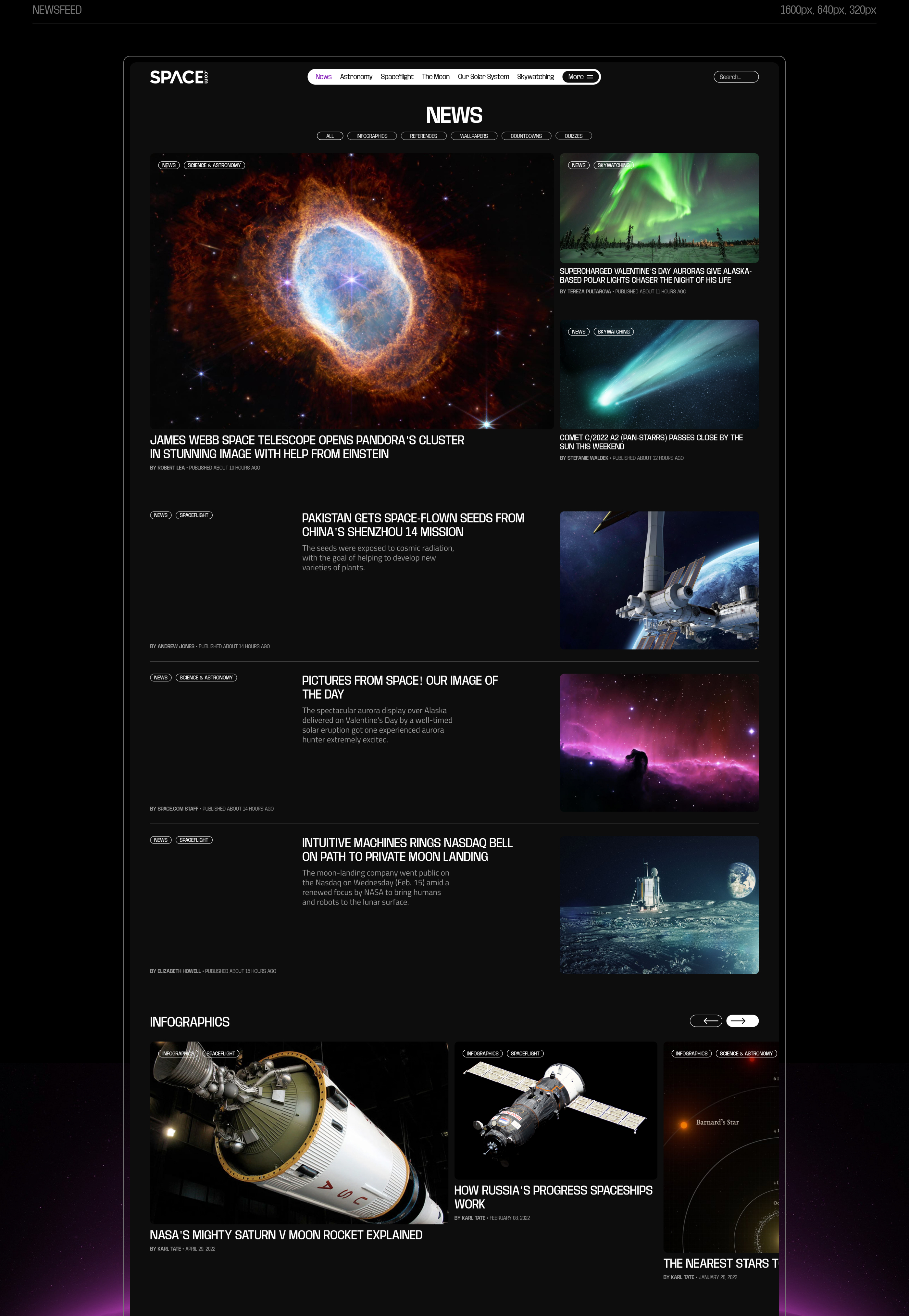 SPACE.com | News Website — Изображение №7 — Интерфейсы, Графика на Dprofile