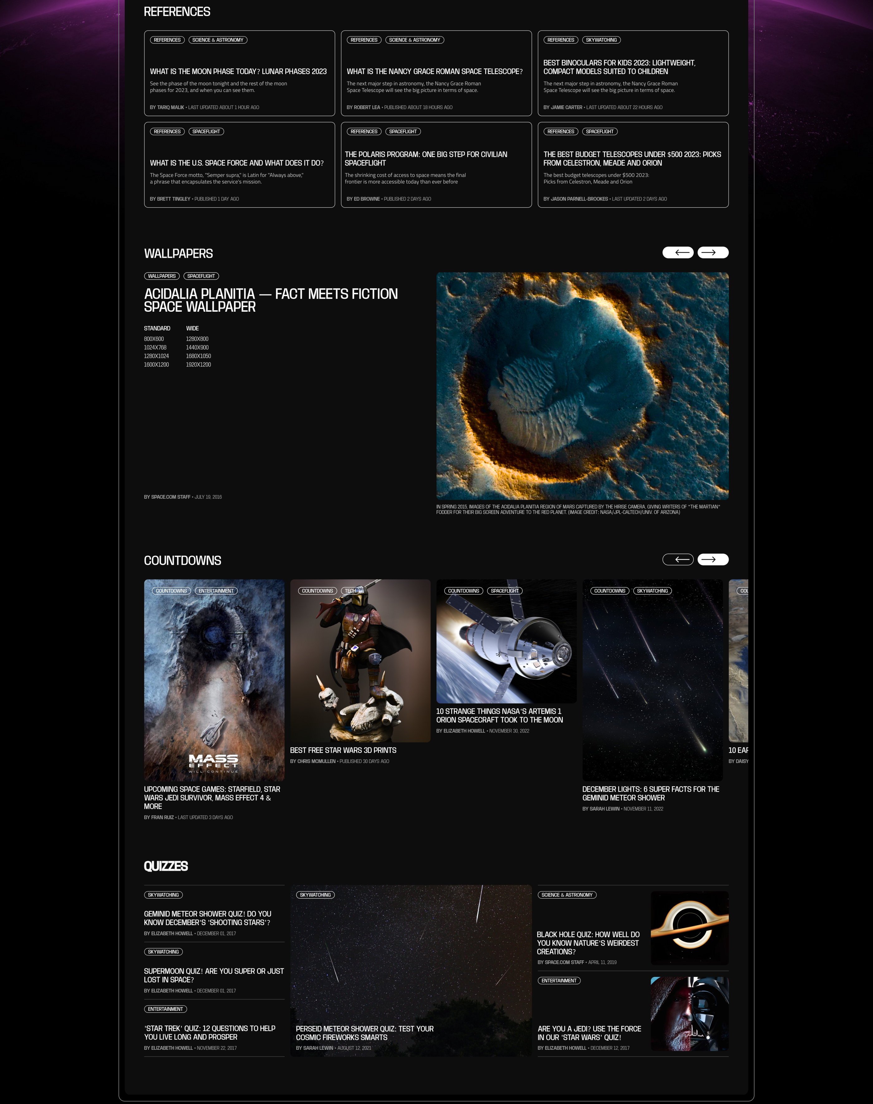 SPACE.com | News Website — Изображение №8 — Интерфейсы, Графика на Dprofile