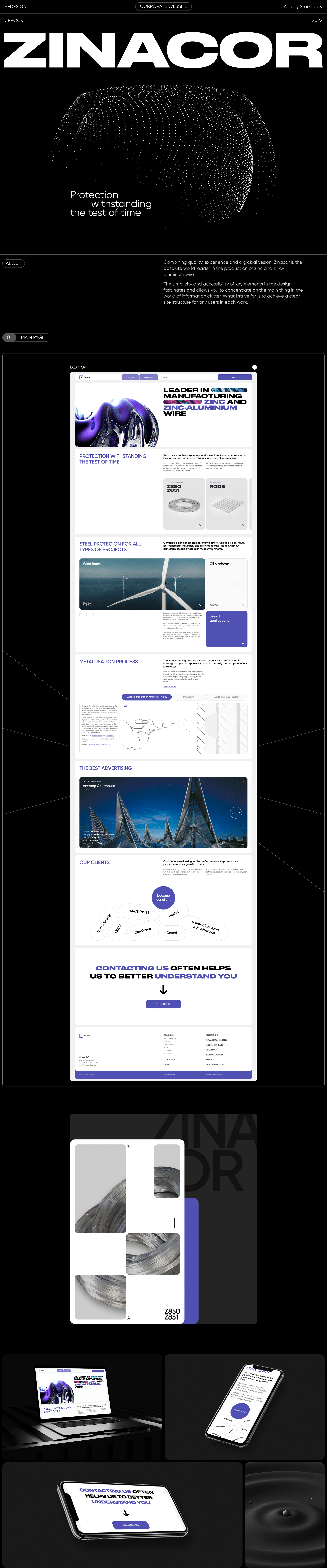 ZINACOR | Corporate Website Redesign — Изображение №1 — Интерфейсы, Графика на Dprofile