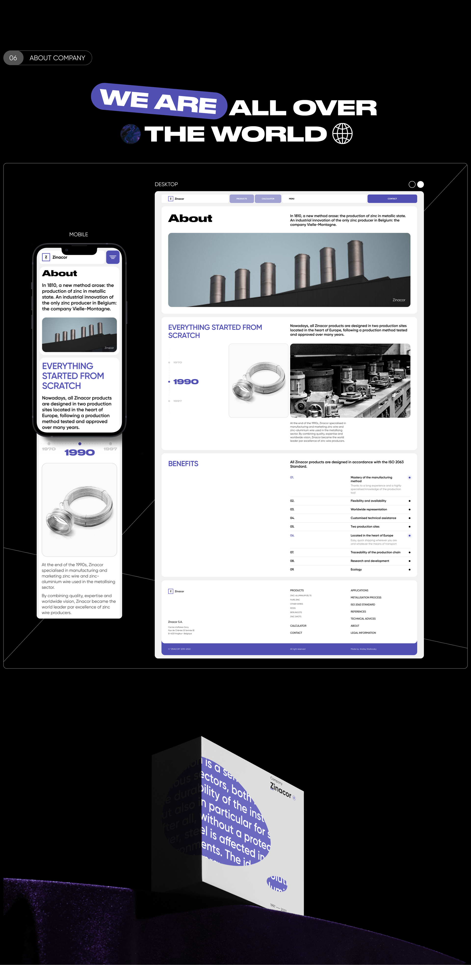ZINACOR | Corporate Website Redesign — Изображение №6 — Интерфейсы, Графика на Dprofile