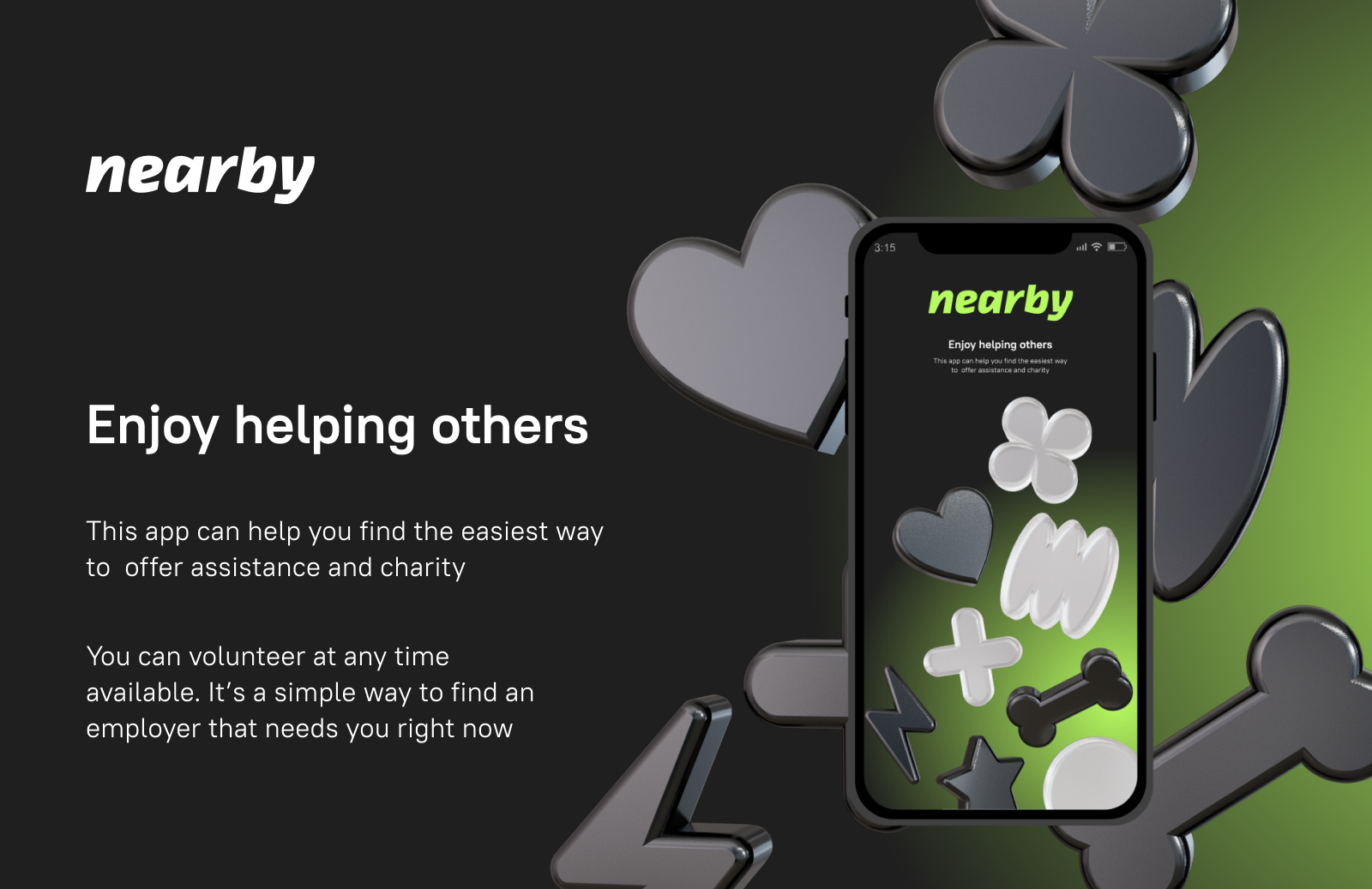 Nearby App. Приложение-агрегатор волонтерских проектов — Изображение №1 — Интерфейсы на Dprofile