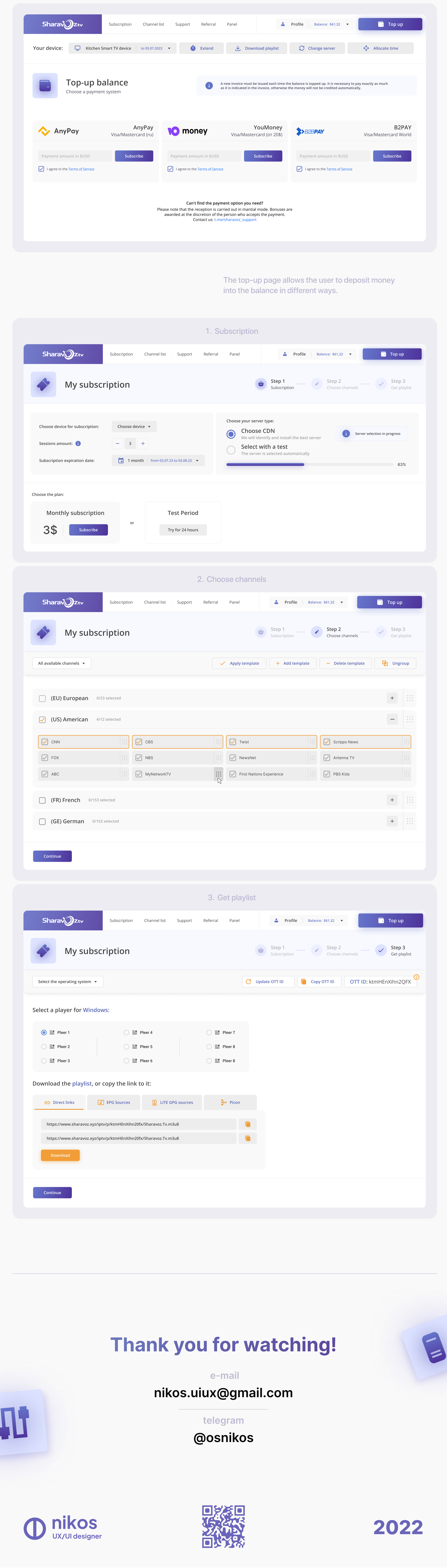 Sharavoz - веб-приложение для ТВ провайдера — Изображение №2 — Интерфейсы на Dprofile