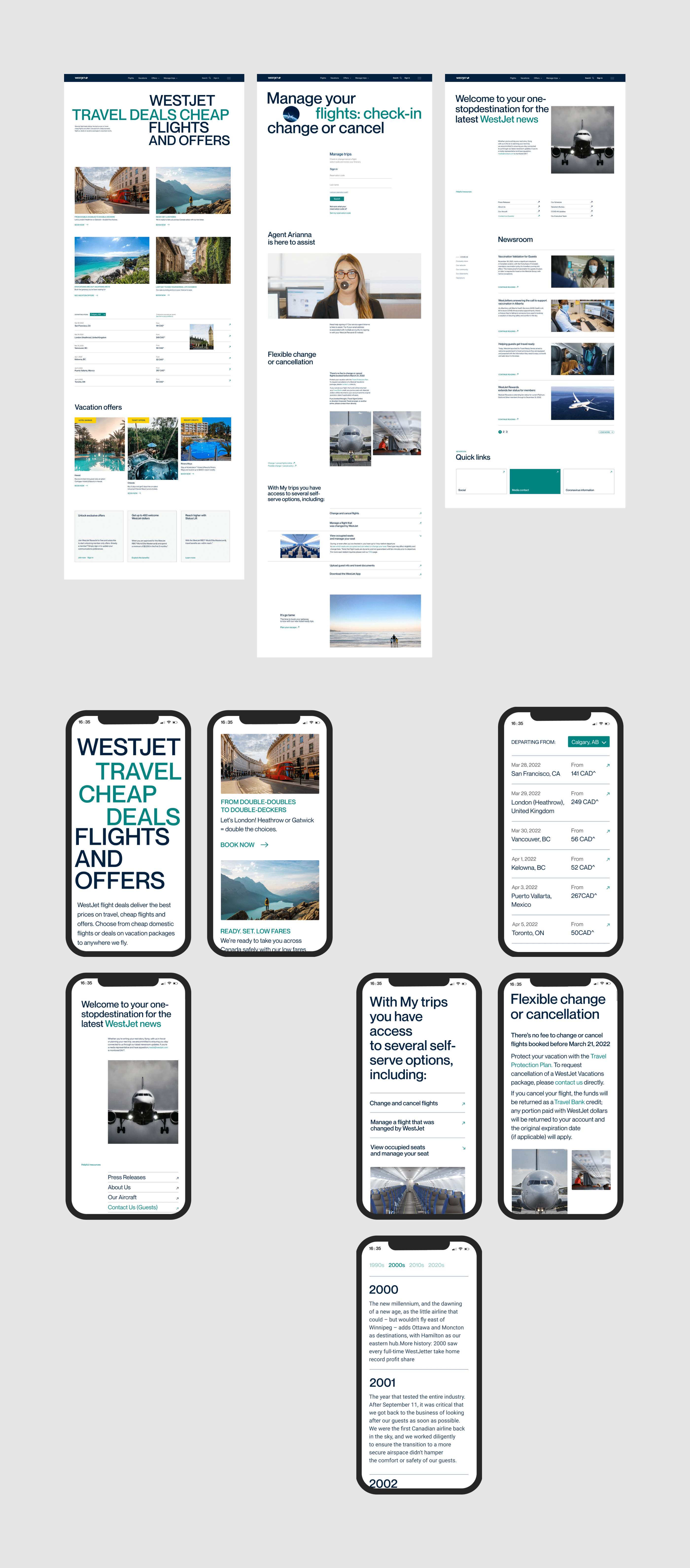 Corporate redesign "WestJet." — Изображение №6 — Интерфейсы, Анимация на Dprofile