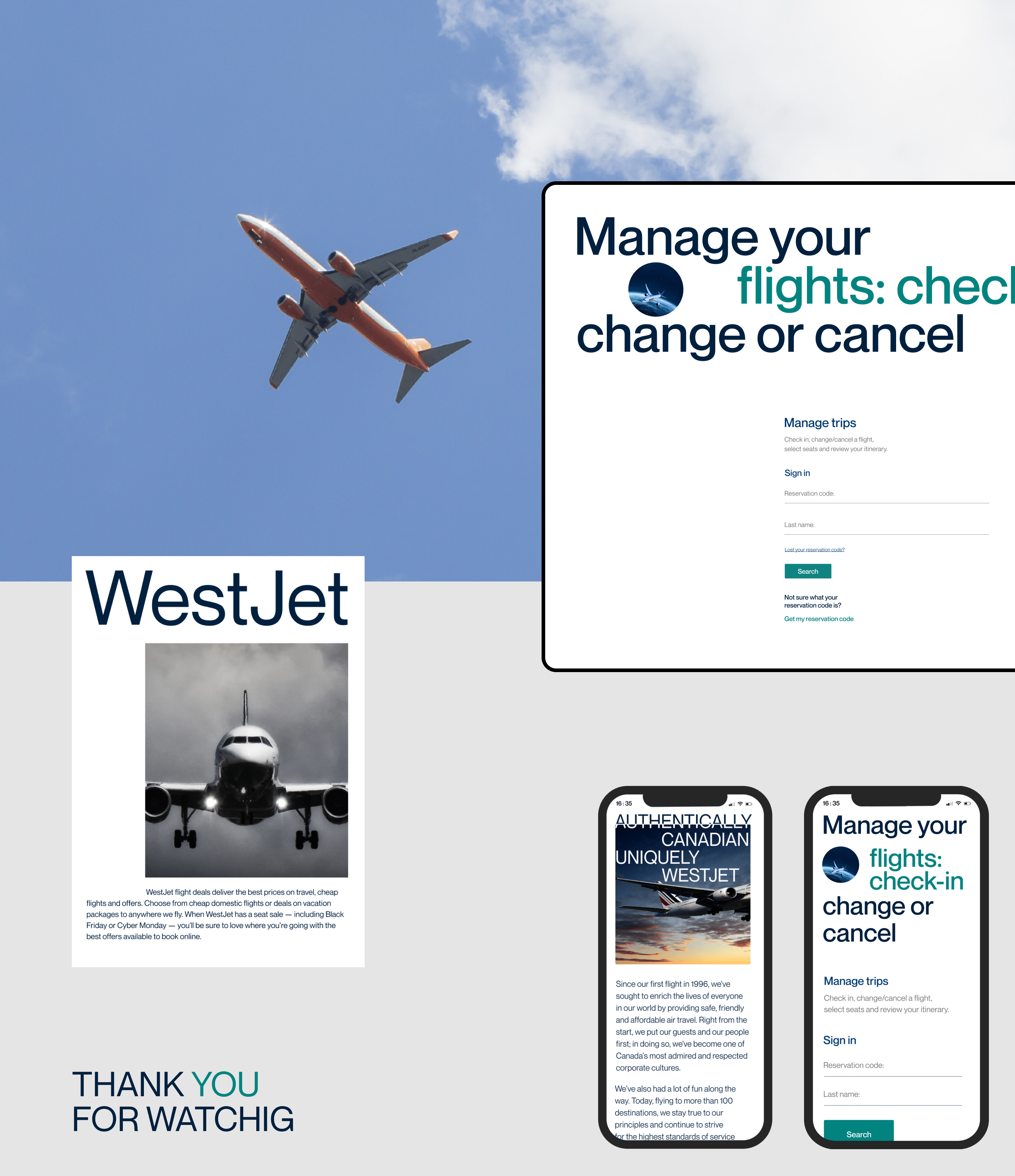 Corporate redesign "WestJet." — Изображение №7 — Интерфейсы, Анимация на Dprofile